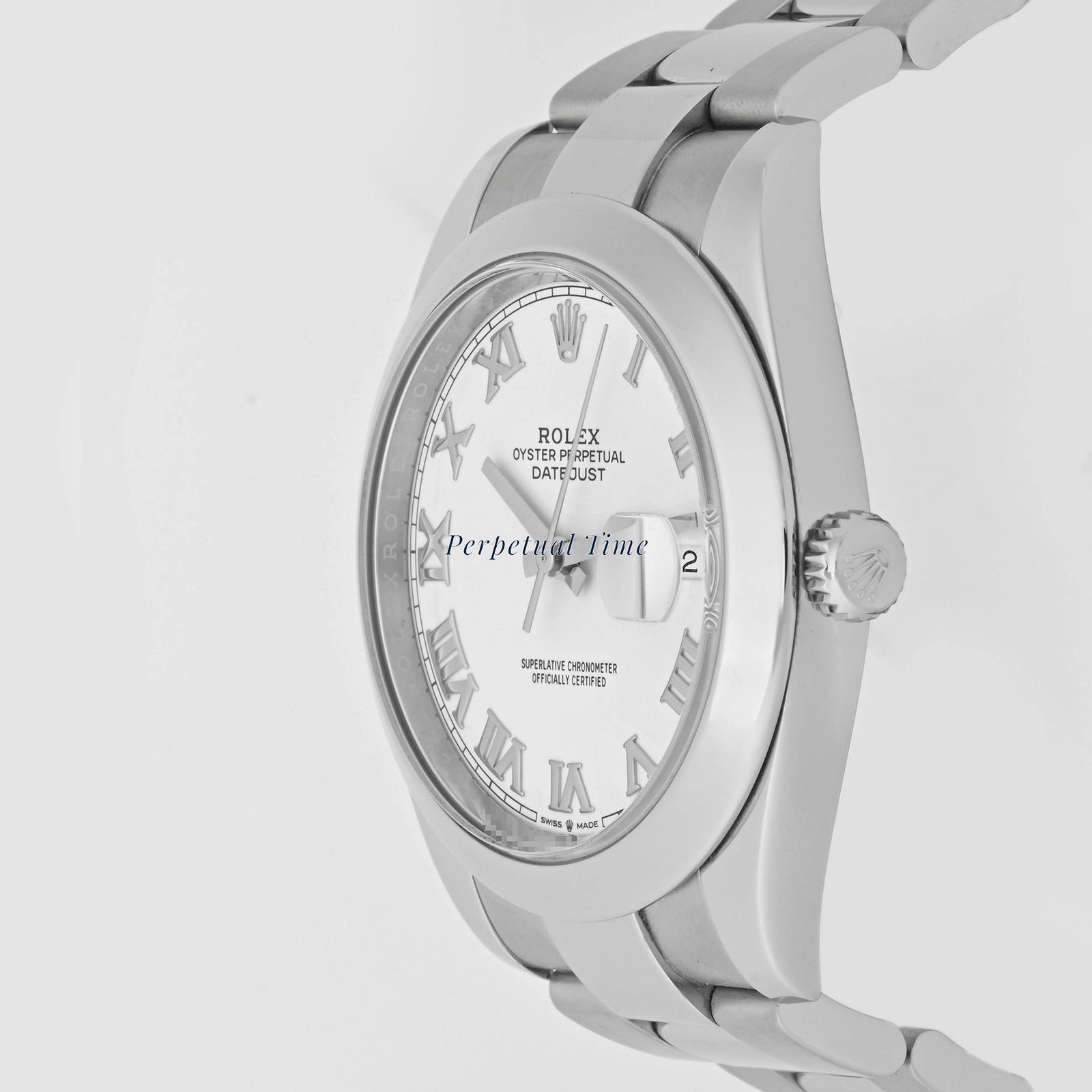 Rolex Datejust 41 White Roman Dial on Oyster 126300 Card 2020
