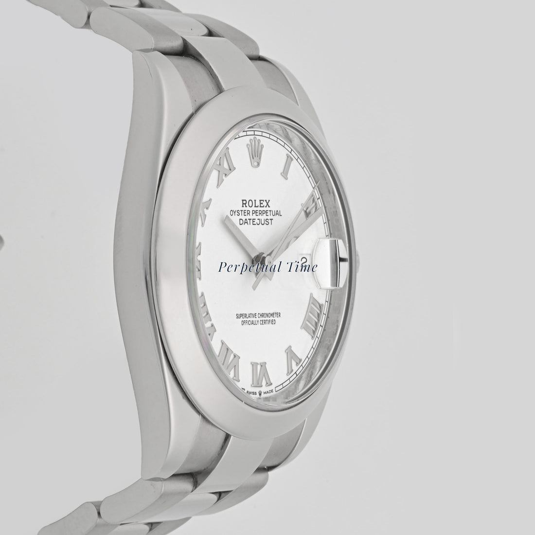 Rolex Datejust 41 White Roman Dial on Oyster band 126300 Card 2020