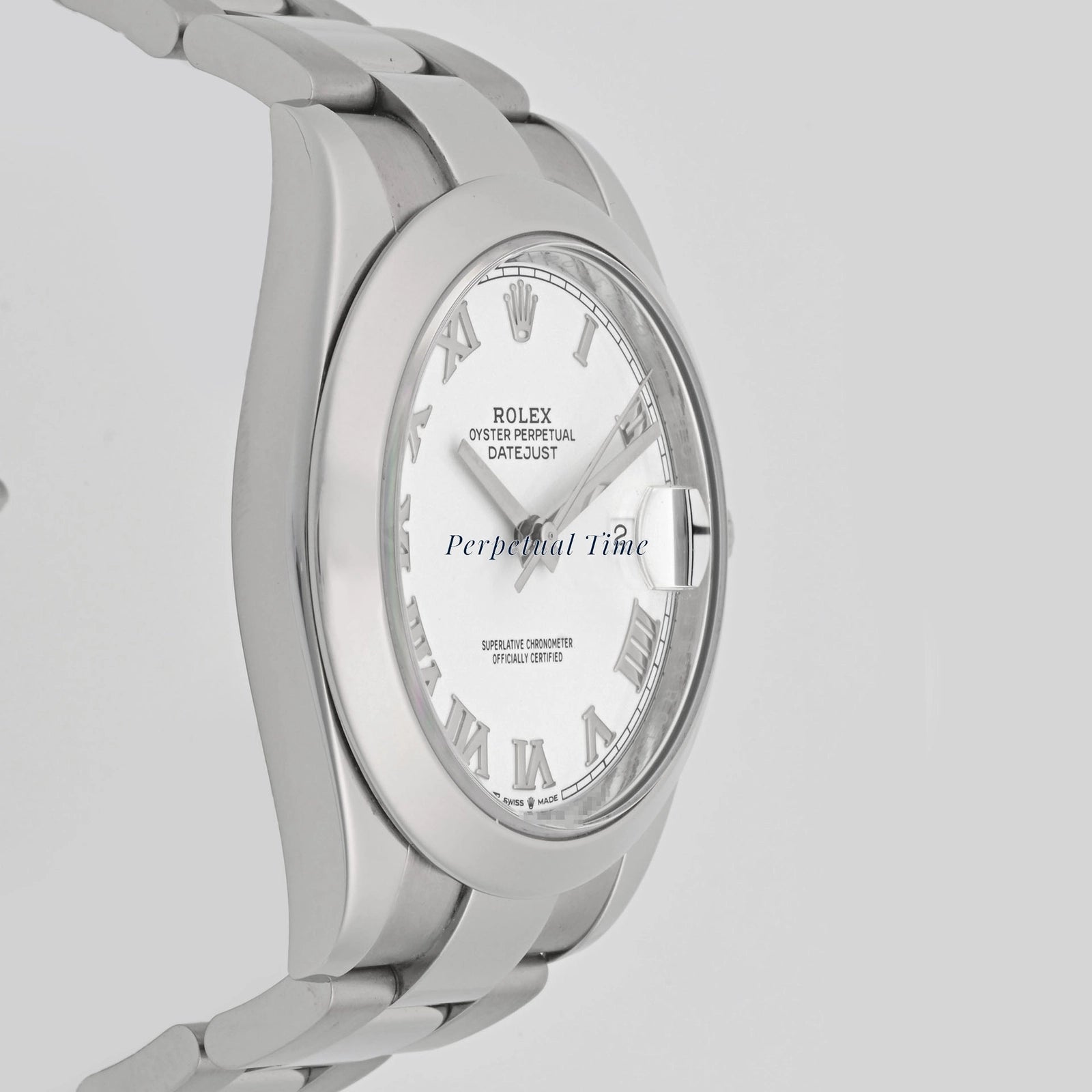 Rolex Datejust 41 White Roman Dial on Oyster 126300 Card 2020