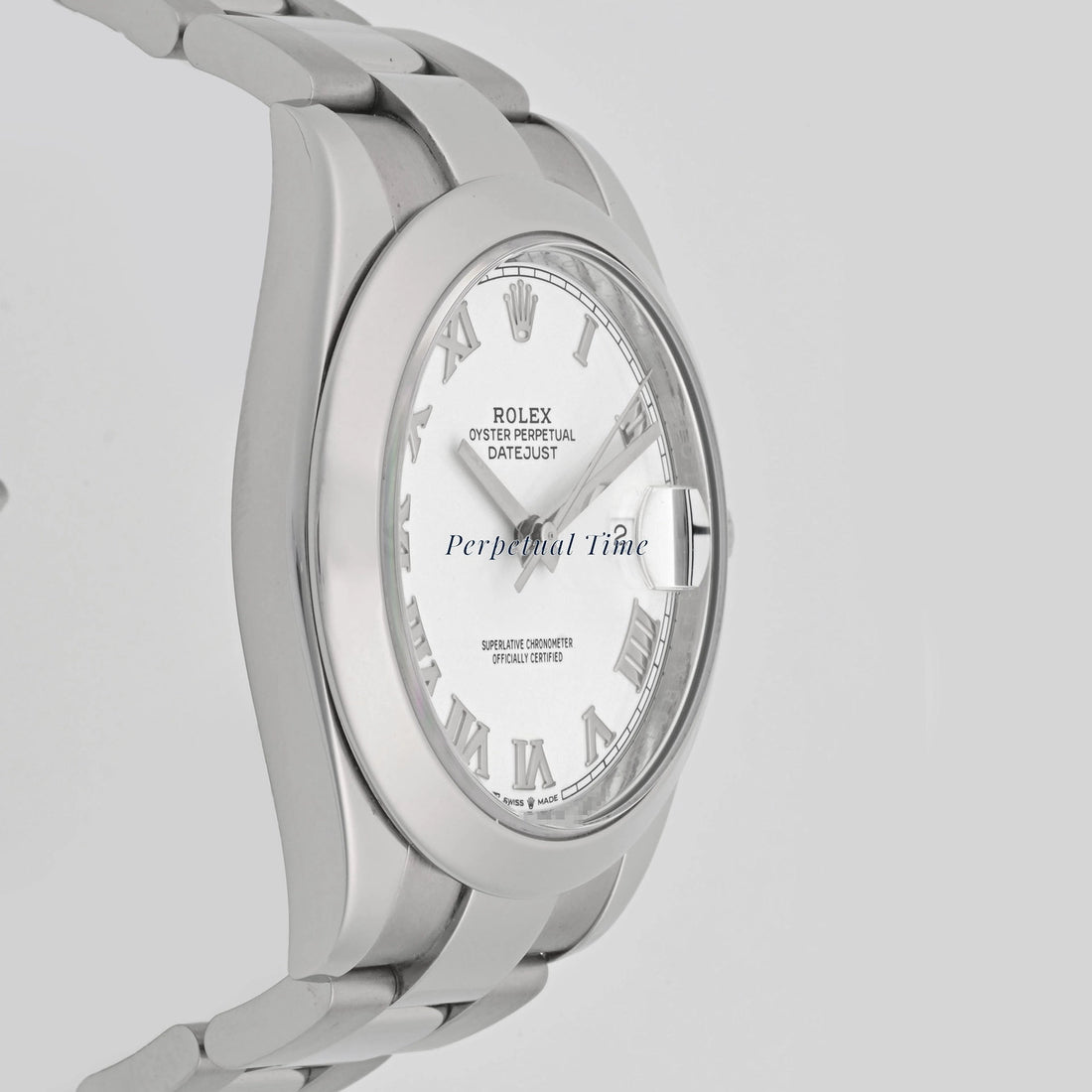 Rolex Datejust 41 White Roman Dial on Oyster 126300 Card 2020