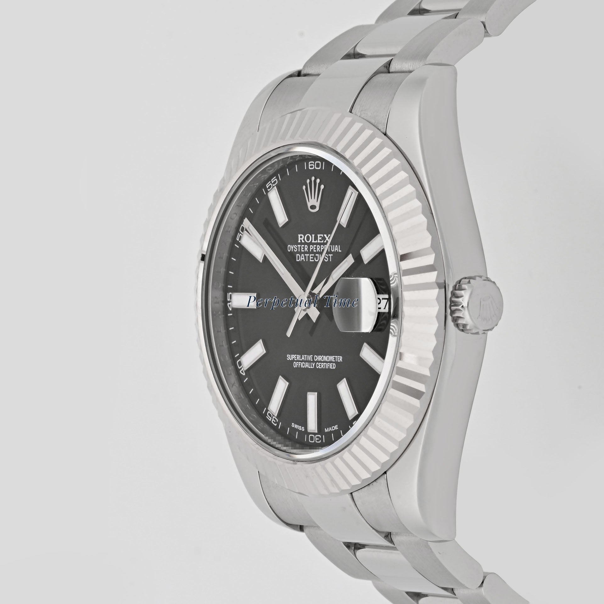 Rolex Datejust II Black Stick Dial on Oyster band 116334 Card 2011