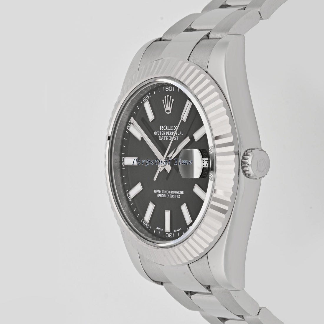 Rolex Datejust II Black Stick Dial on Oyster band 116334 Card 2011