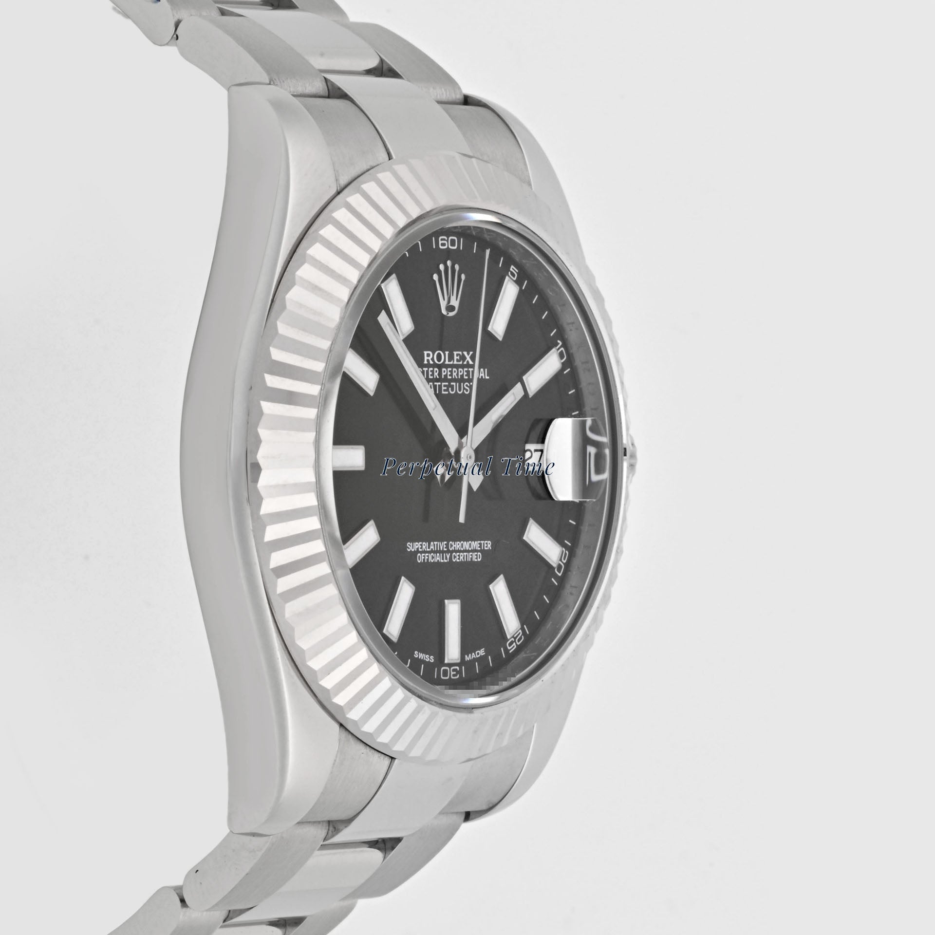 Rolex Datejust II Black Stick Dial on Oyster band 116334 Card 2011