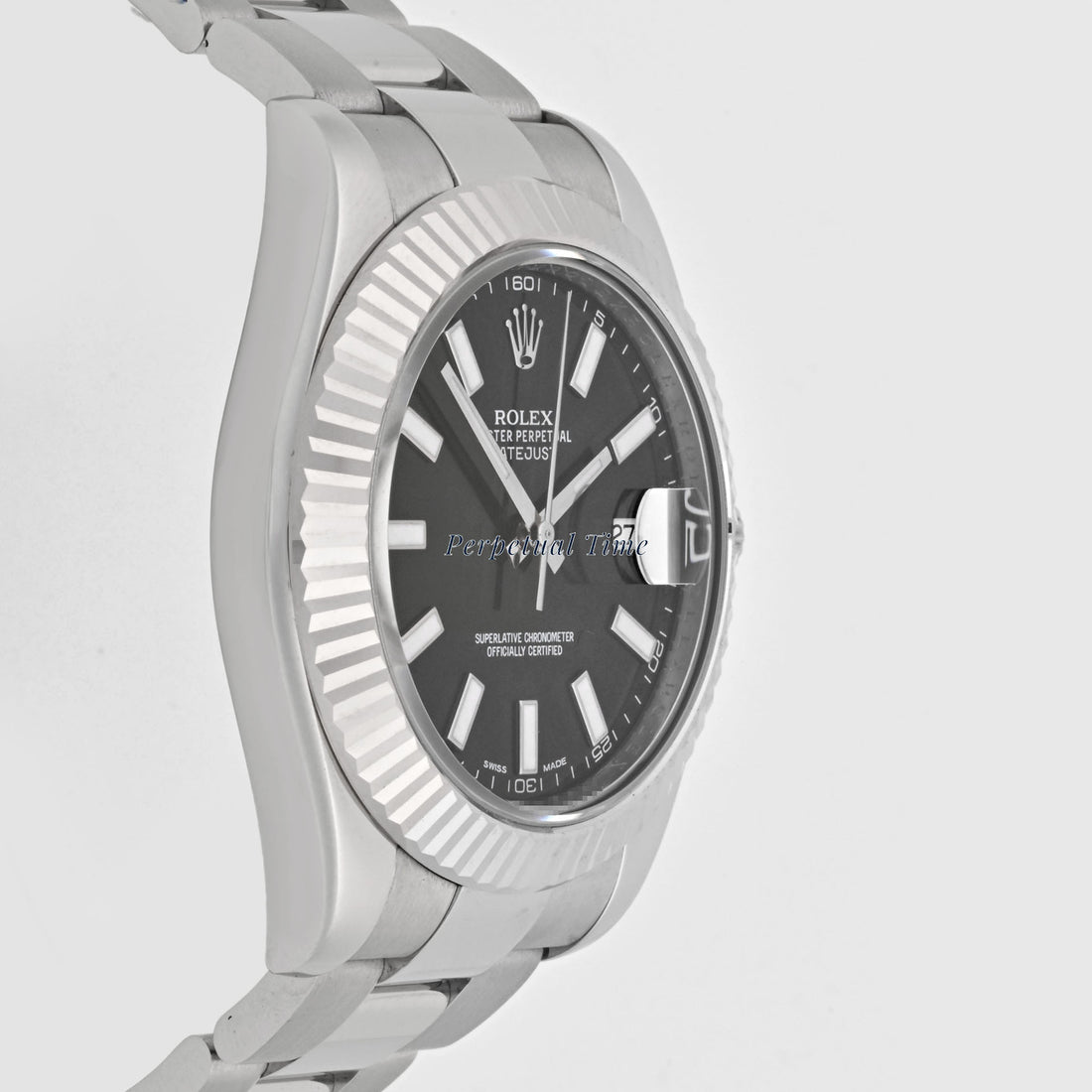 Rolex Datejust II Black Stick Dial on Oyster band 116334 Card 2011
