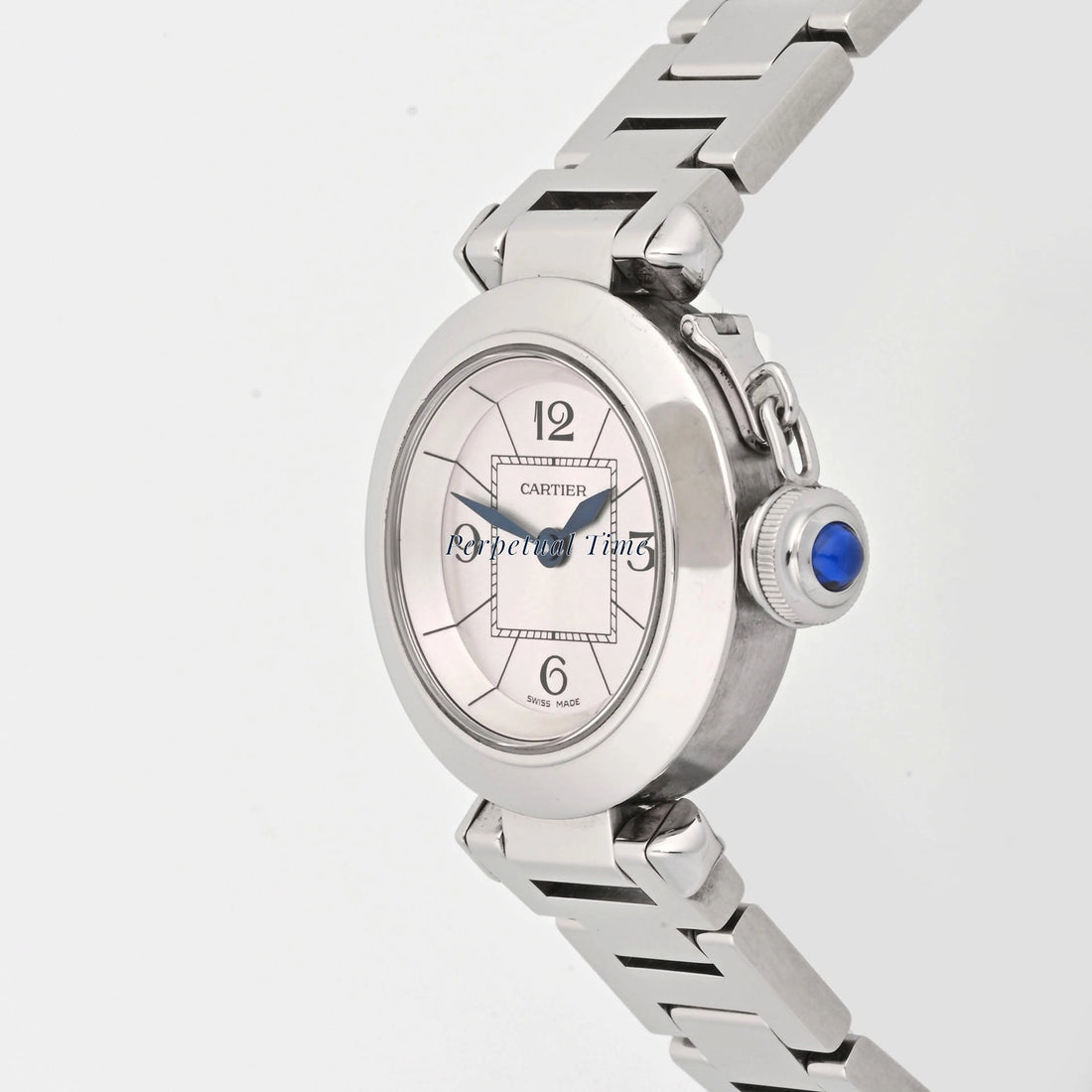 cartier Miss Pasha silver arabic Dial on Bracelet W3140007