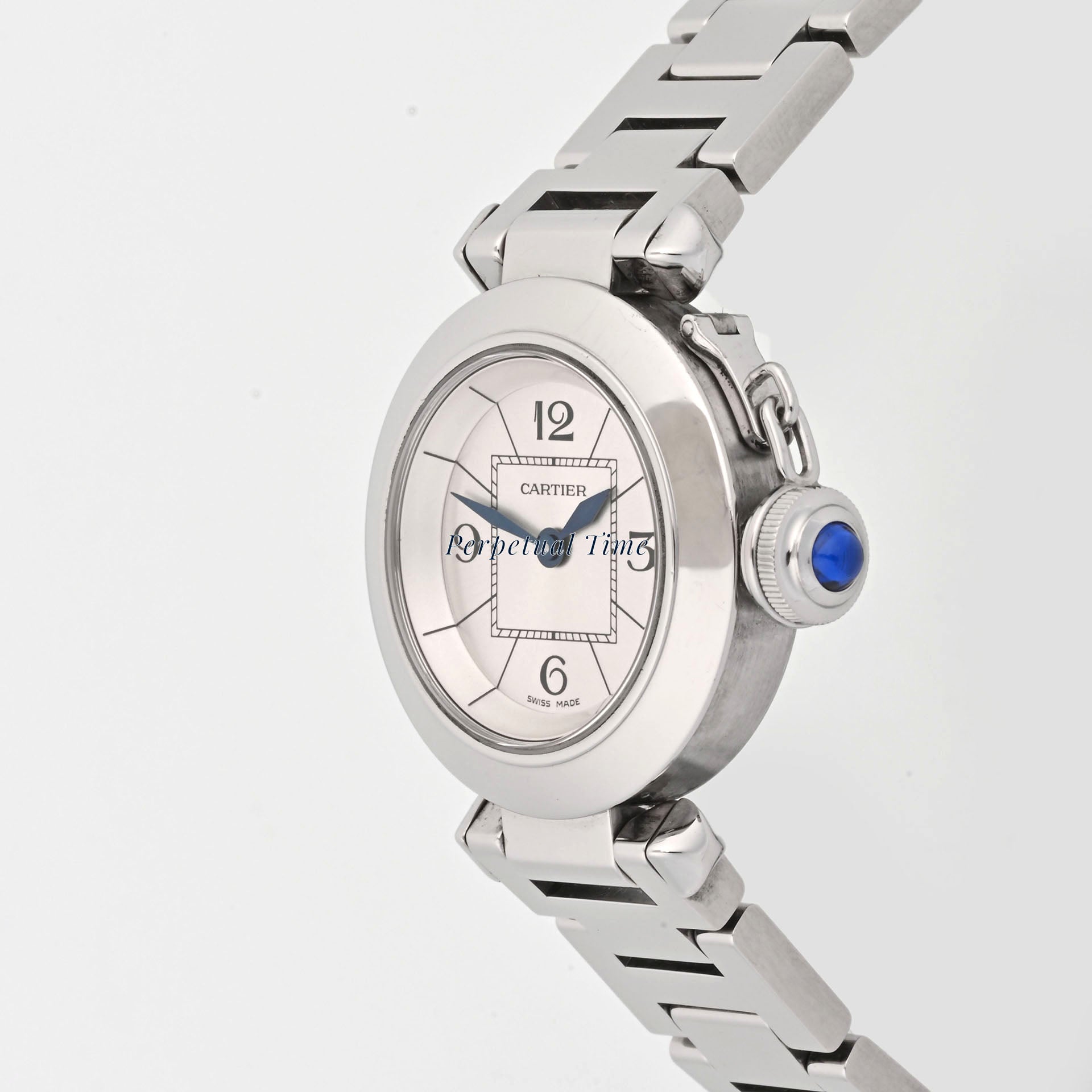 cartier Miss Pasha silver arabic Dial on Bracelet band W3140007