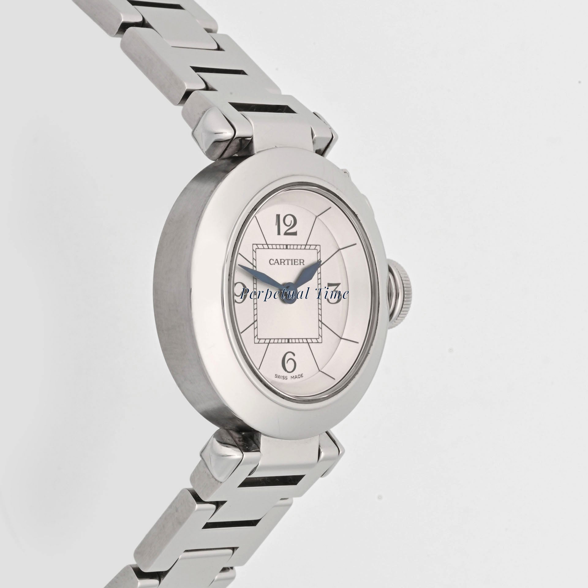cartier Miss Pasha silver arabic Dial on Bracelet band W3140007