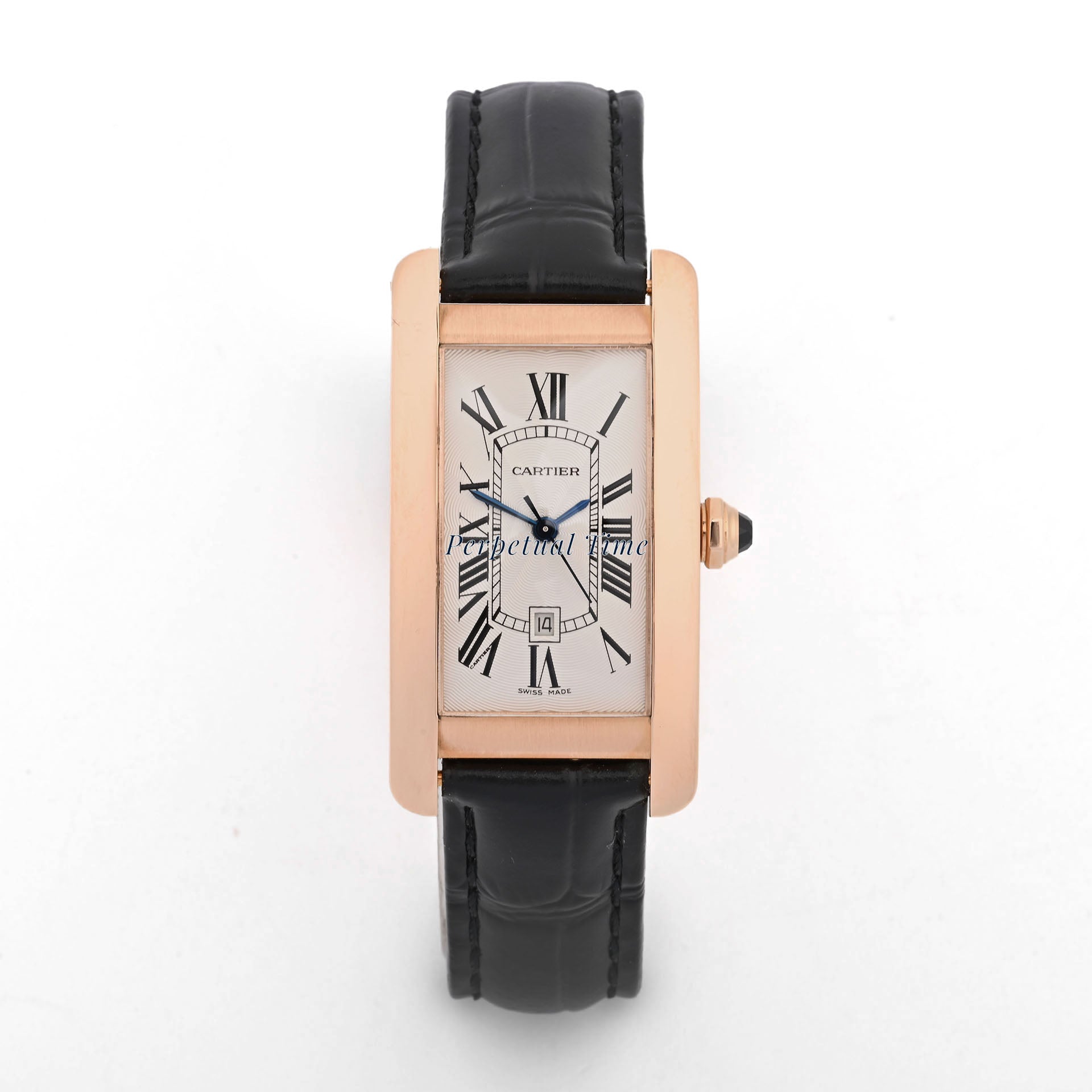 Cartier Tank Americaine Medium Silver Dial on Leather band W2620030