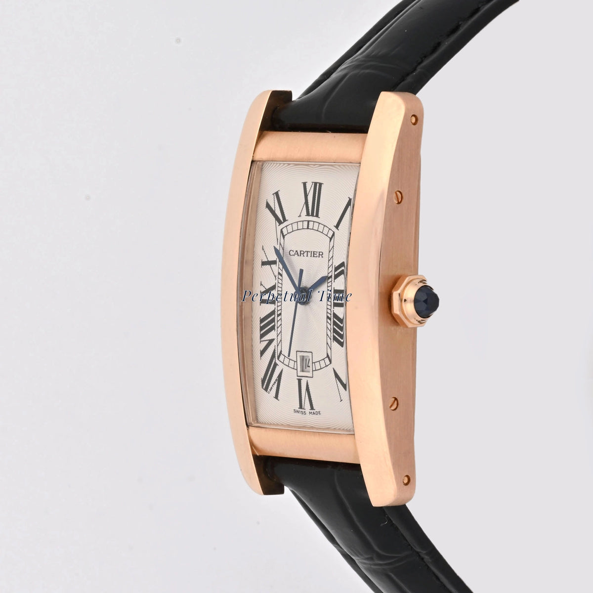 Cartier Tank Americaine Medium Silver Dial on Leather W2620030