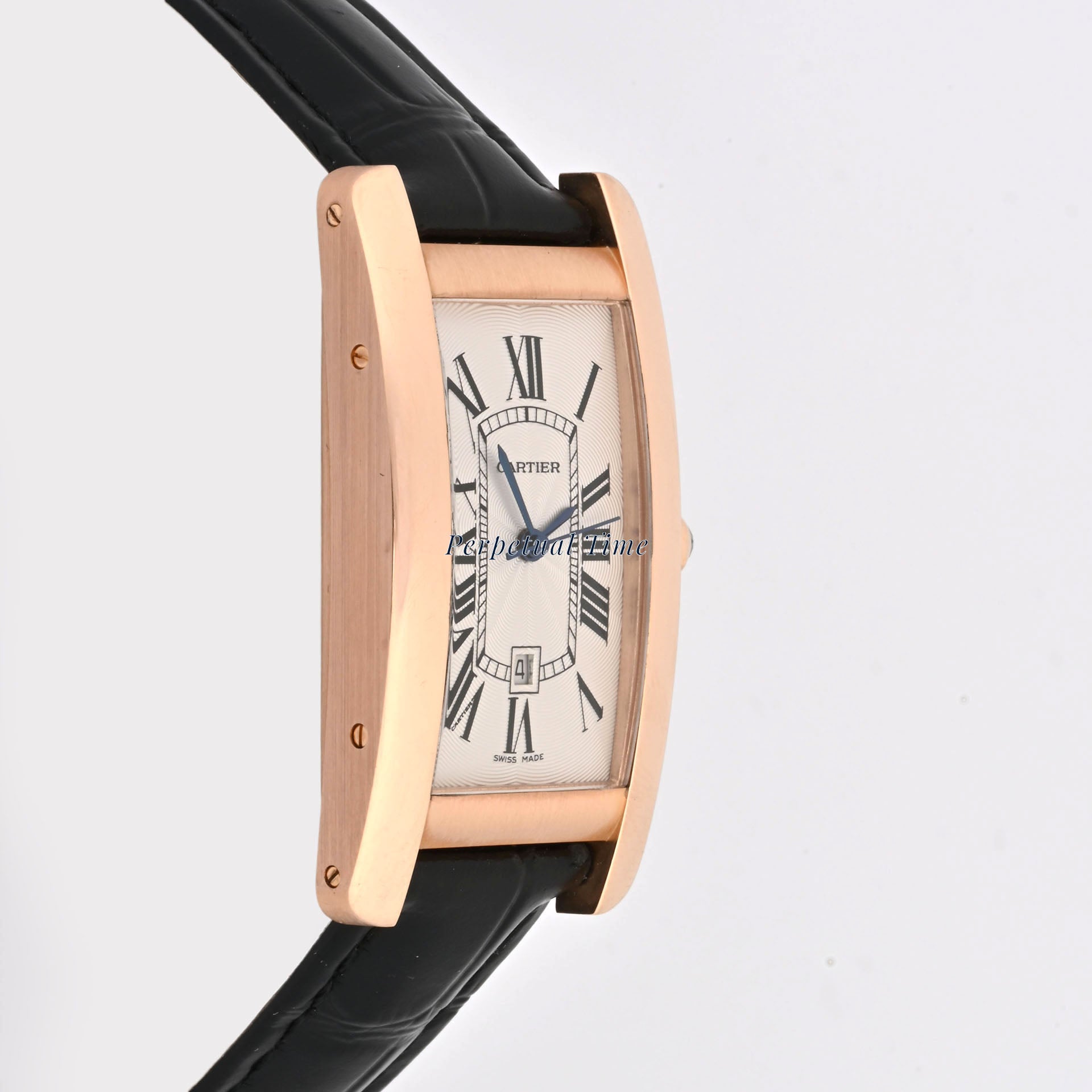 Cartier Tank Americaine Medium Silver Dial on Leather band W2620030