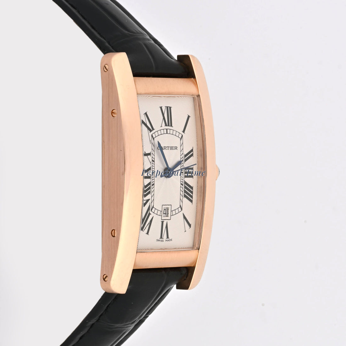 Cartier Tank Americaine Medium Silver Dial on Leather band W2620030