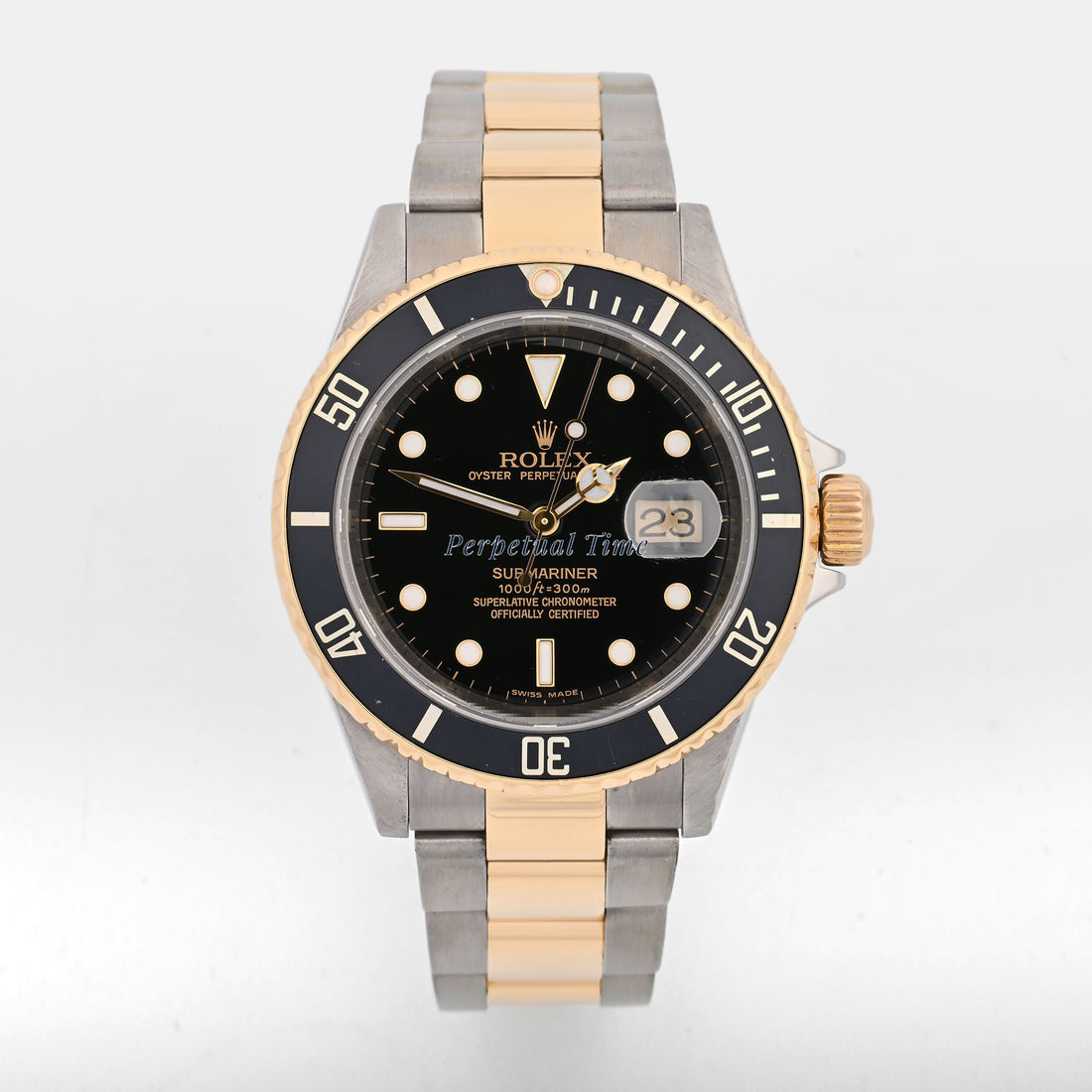 Rolex Submariner Black Dial on Oyster band 16613 Card 2008