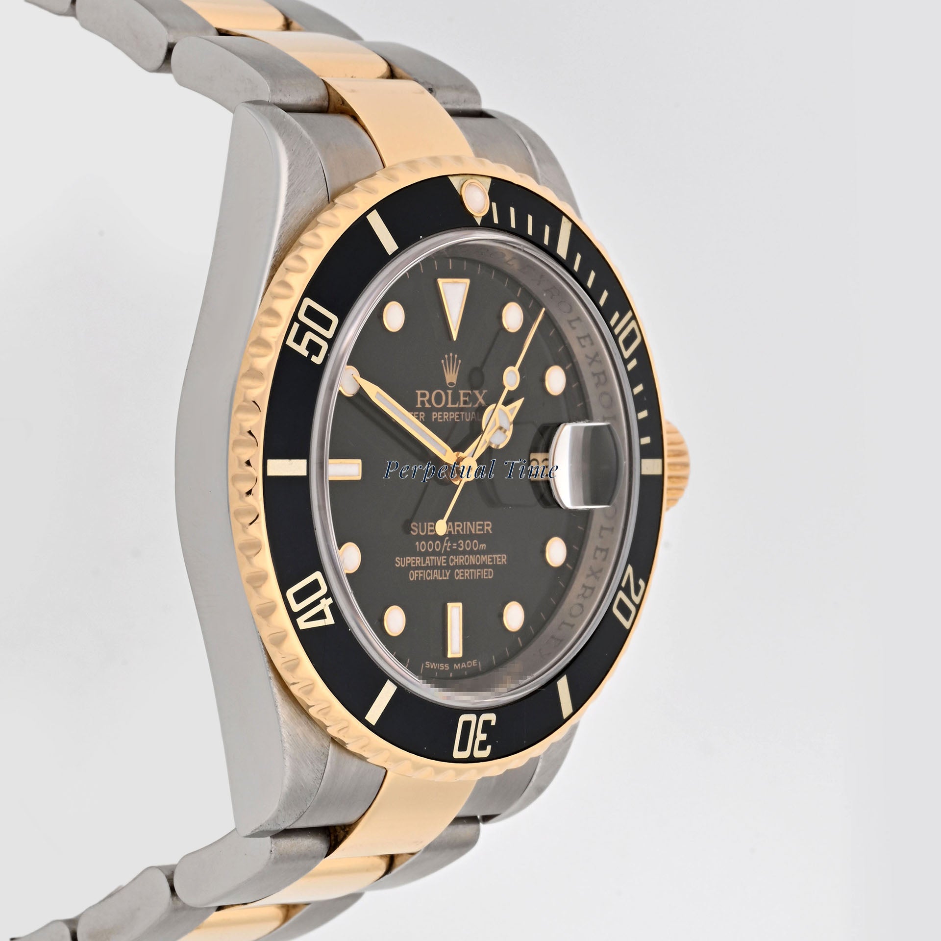 Rolex Submariner Black Dial on Oyster band 16613 Card 2008