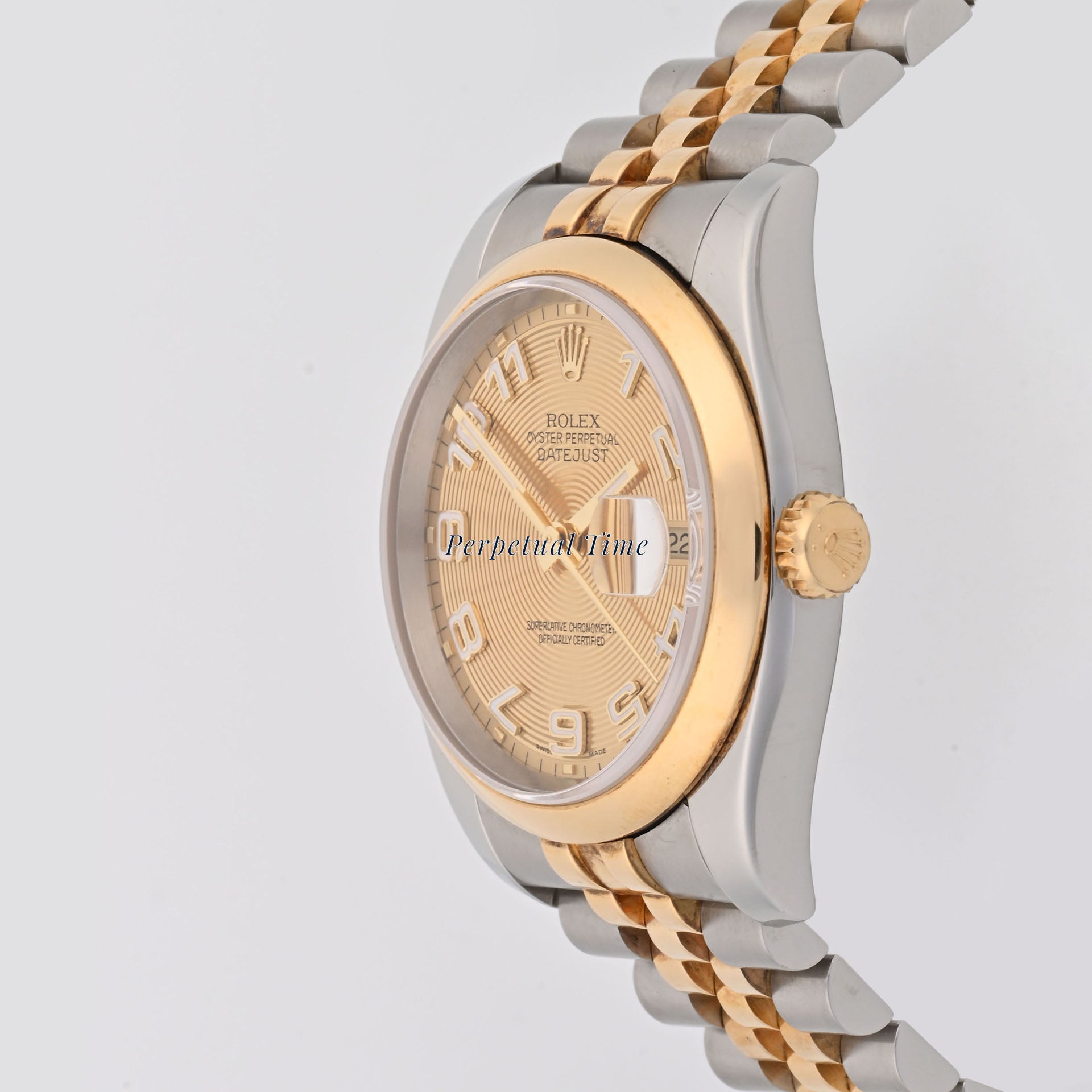 Rolex Datejust 36 Champagne arabic sun beam Dial on Jubilee band 116203