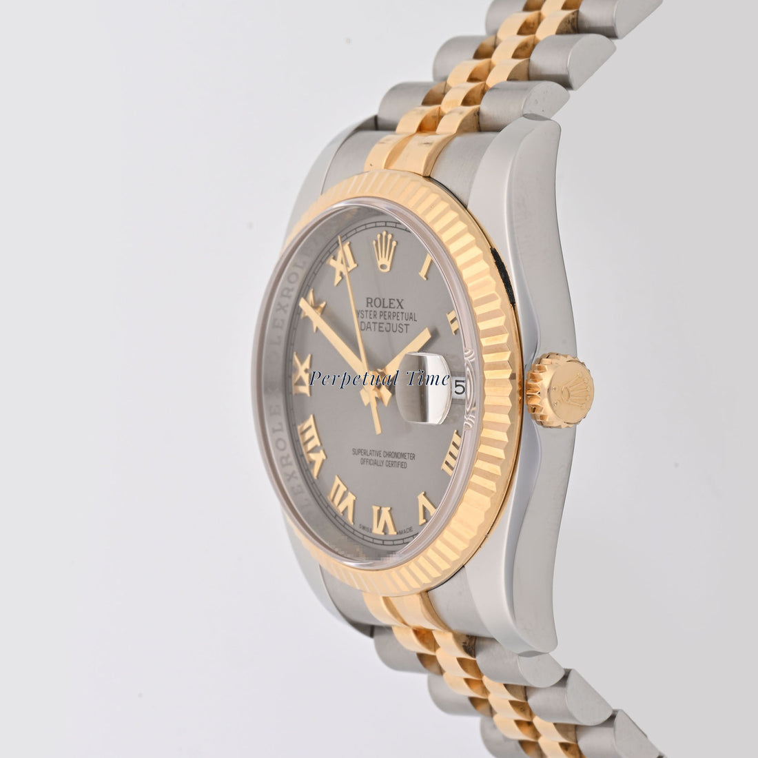 Rolex Datejust 36 Gray Roman Dial on Jubilee band 116233 Card 2012