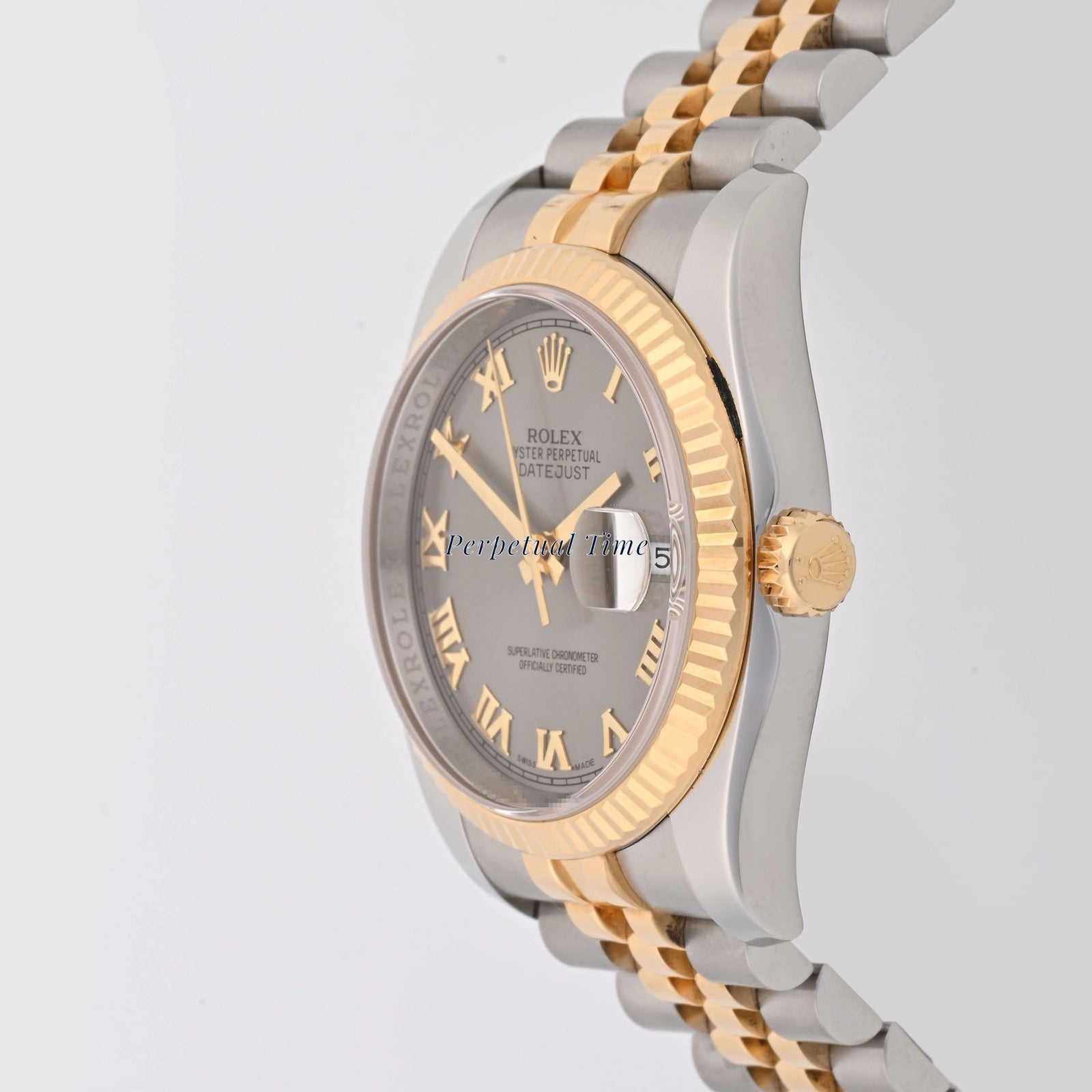 Rolex Datejust 36 Gray Roman Dial on Jubilee 116233 Card 2012
