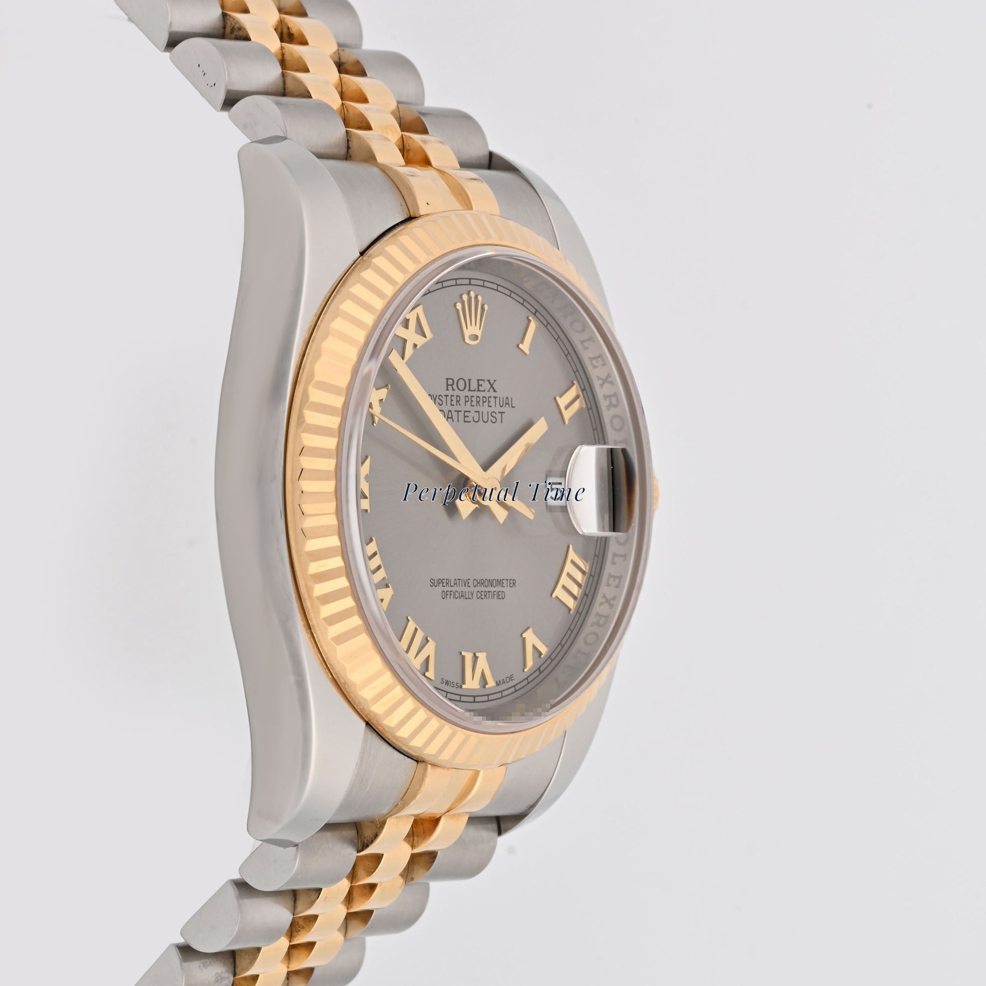 Rolex Datejust 36 Gray Roman Dial on Jubilee band 116233 Card 2012