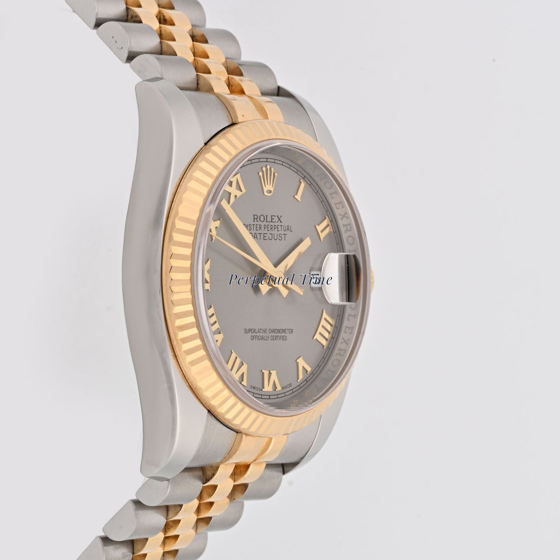 Rolex Datejust 36 Gray Roman Dial on Jubilee band 116233 Card 2012