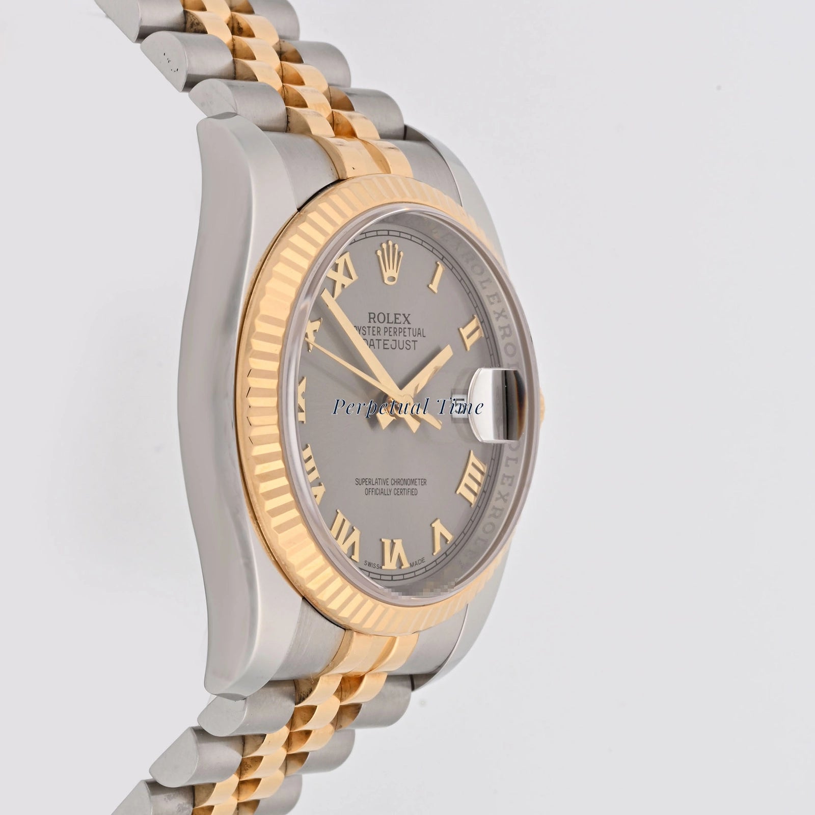 Rolex Datejust 36 Gray Roman Dial on Jubilee 116233 Card 2012