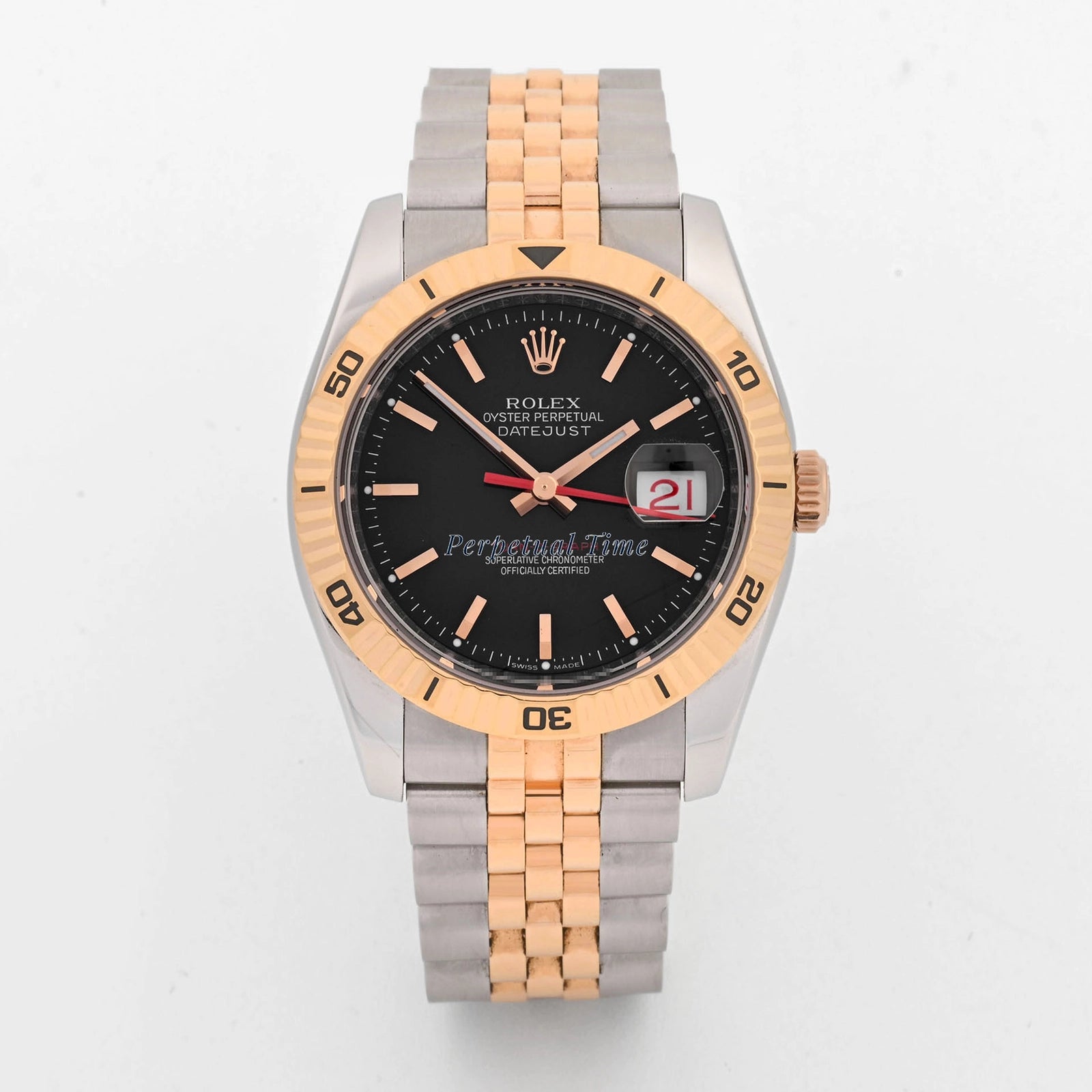 Rolex Datejust 36 Black Stick Dial on Jubilee 116261