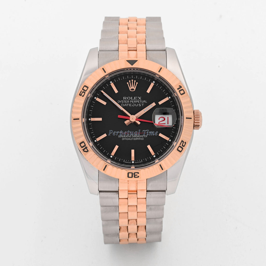 Rolex Datejust 36 Black Stick Dial on Jubilee band 116261
