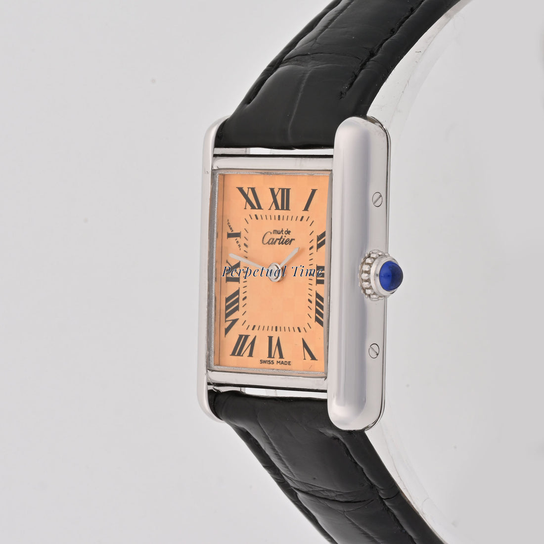 Cartier Tank Orange chessboard Dial on Leather band W1017654