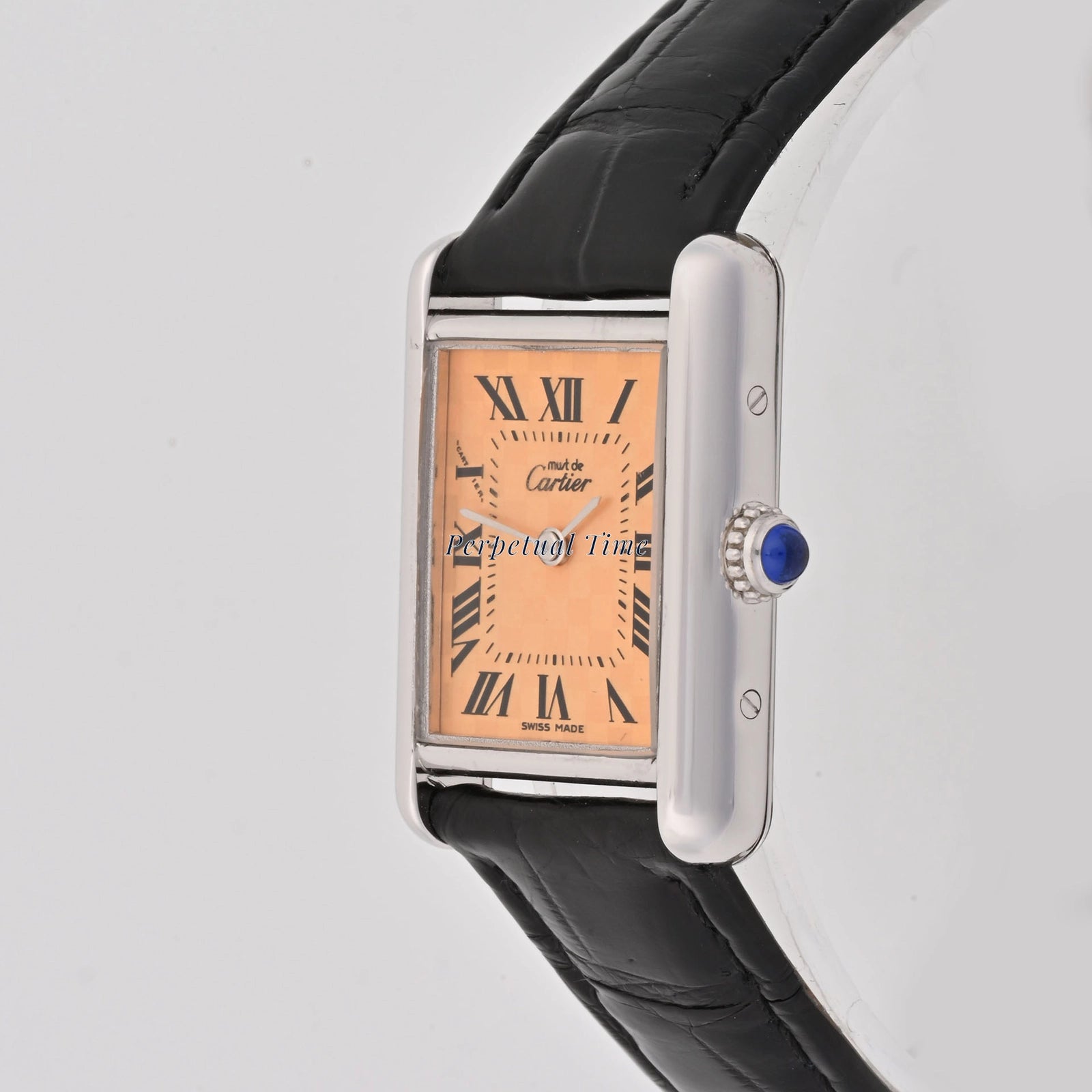 Cartier Tank Orange chessboard Dial on Leather W1017654