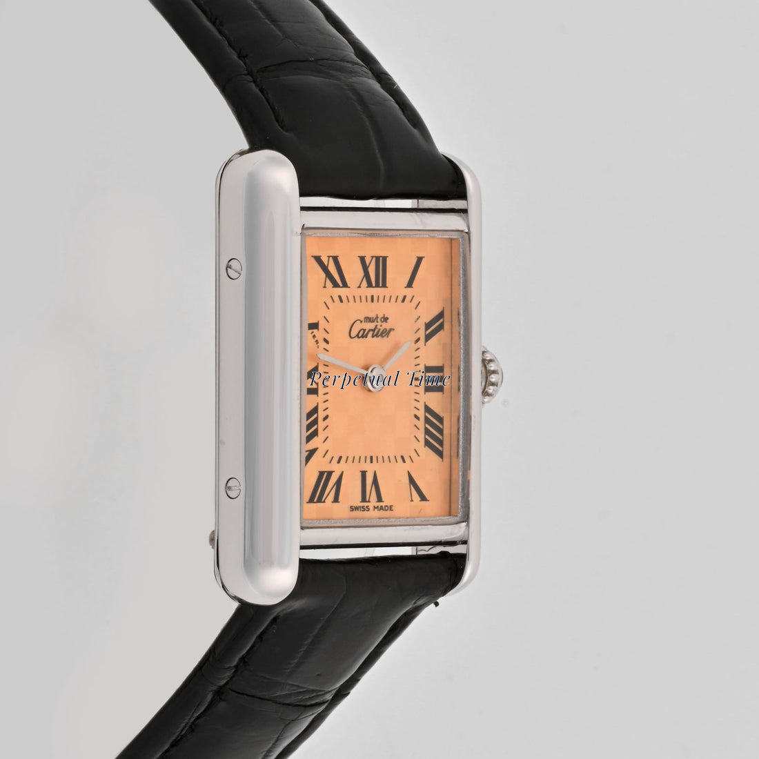 Cartier Tank Orange chessboard Dial on Leather band W1017654