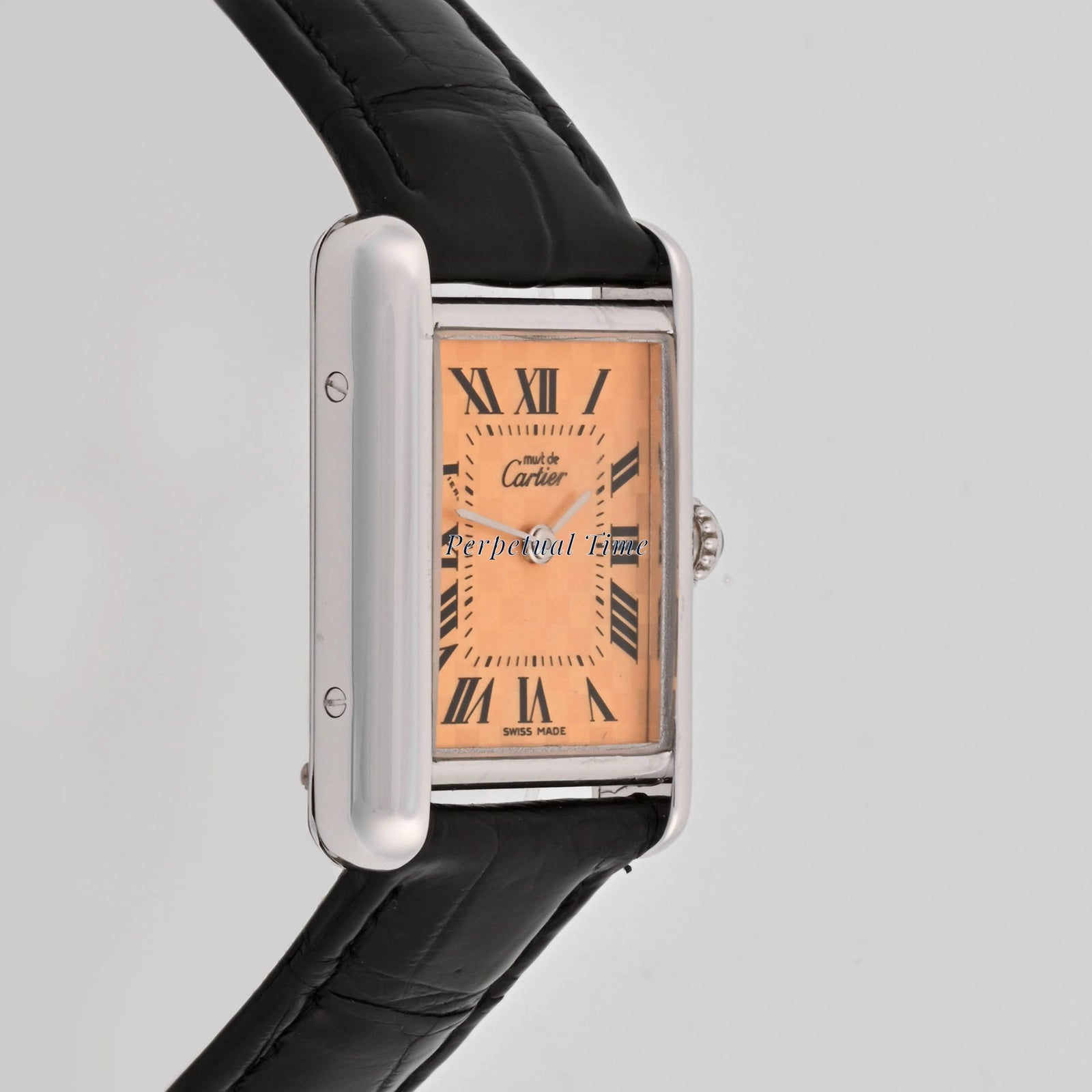 Cartier Tank Orange chessboard Dial on Leather W1017654