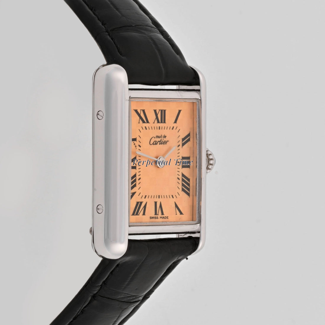 Cartier Tank Orange chessboard Dial on Leather W1017654