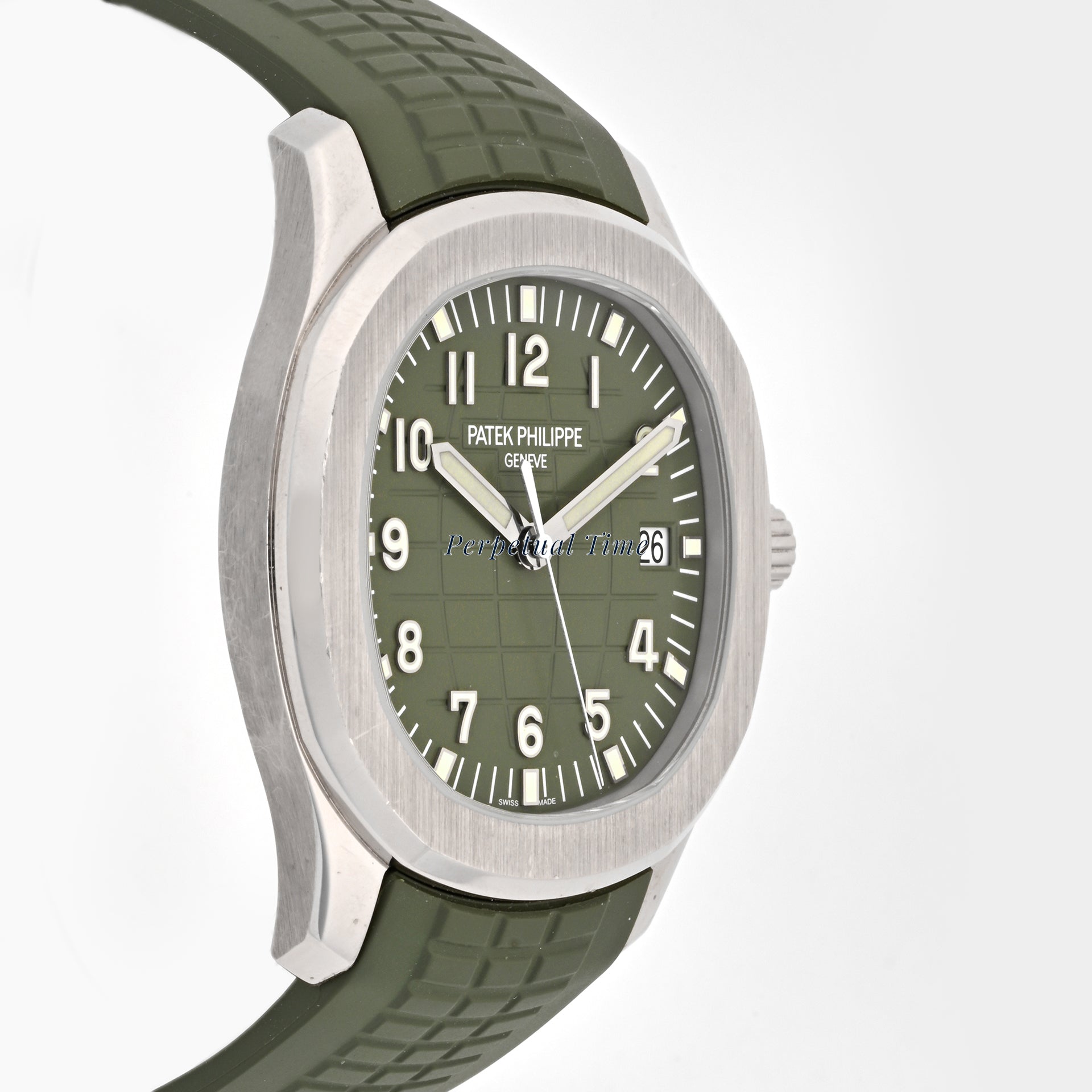 Patek Philippe Aquanaut White Gold 40mm 5168G-010 | Green Dial | Green Rubber Band