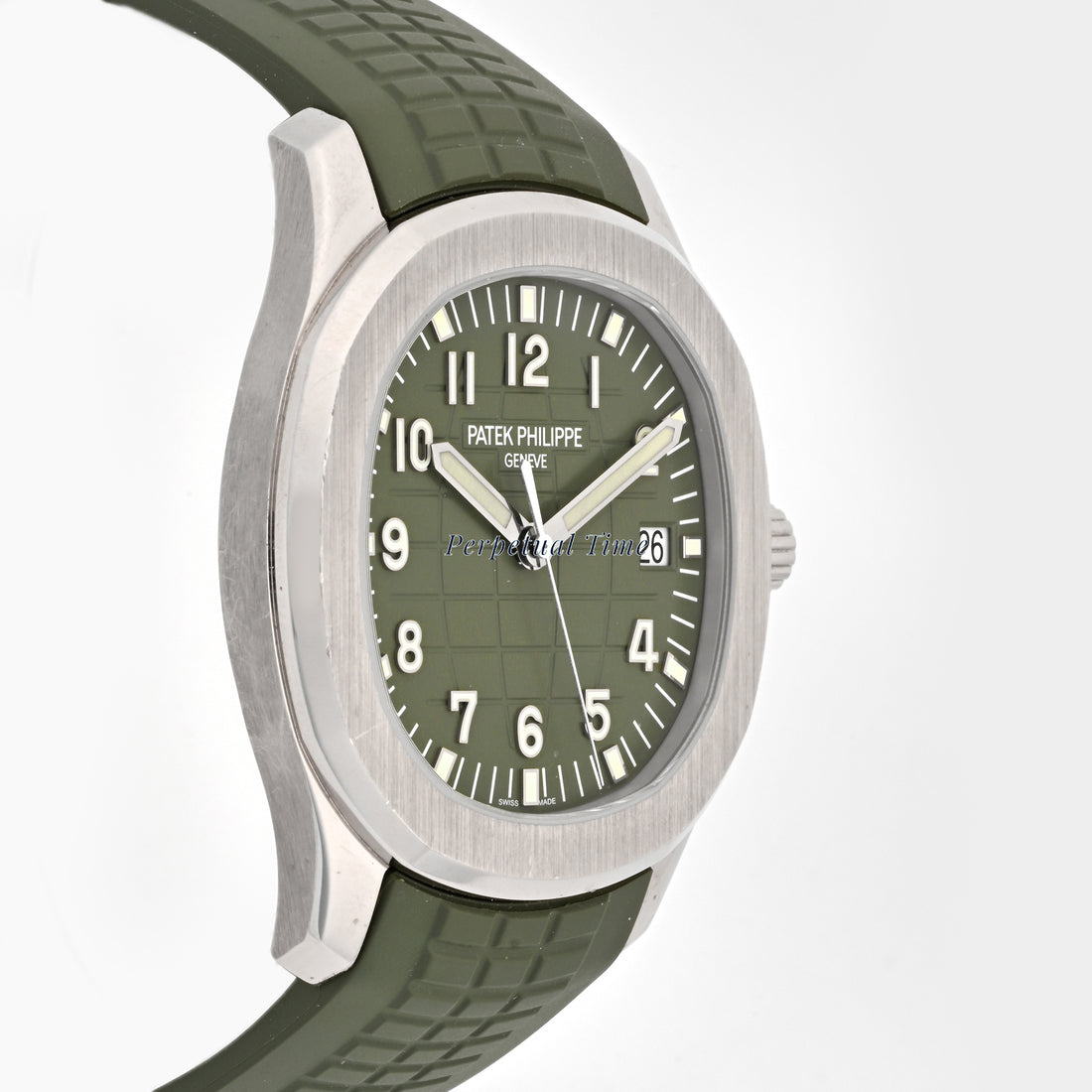 Patek Philippe Aquanaut White Gold 40mm 5168G-010 | Green Dial | Green Rubber Band