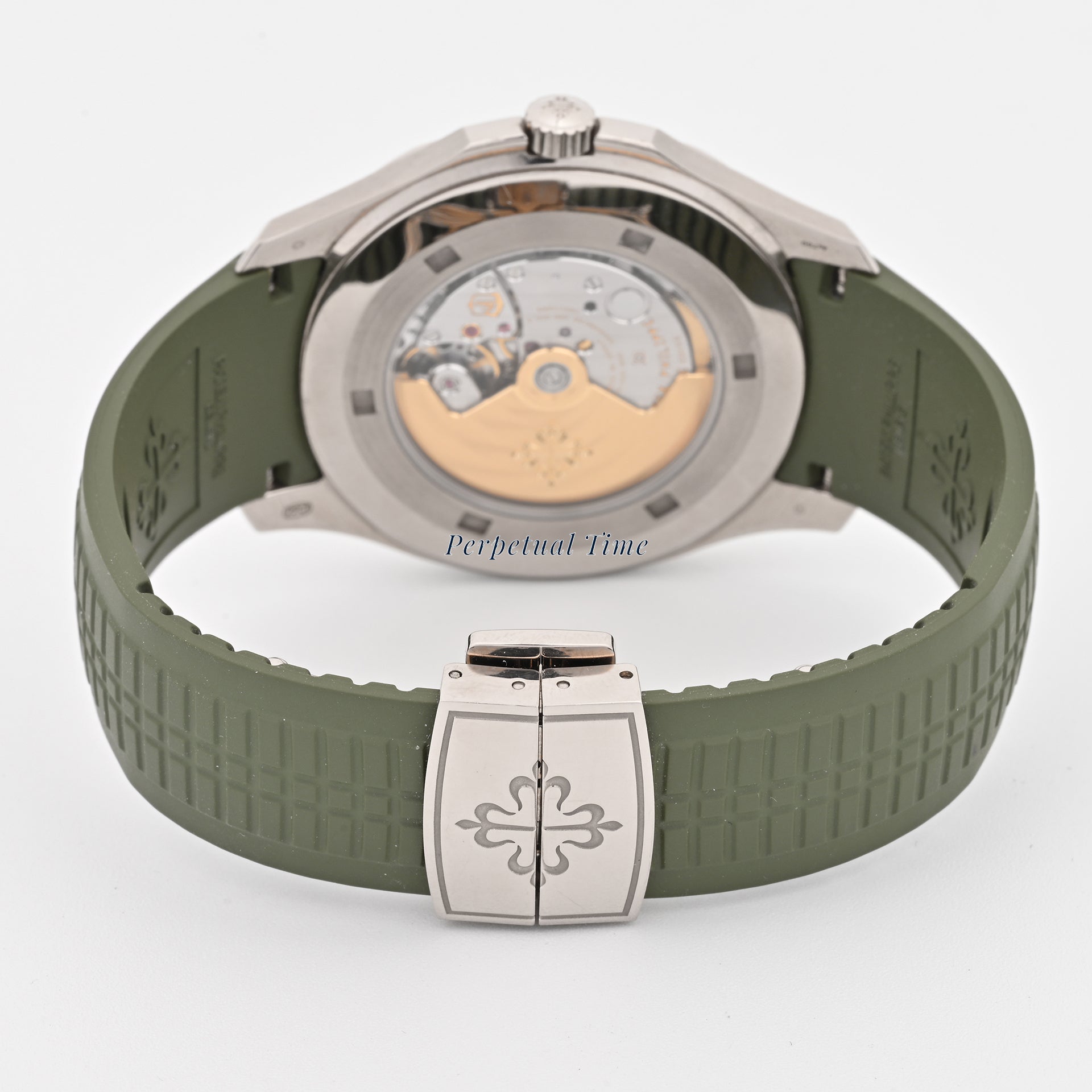 Patek Philippe Aquanaut White Gold 40mm 5168G-010 | Green Dial | Green Rubber Band