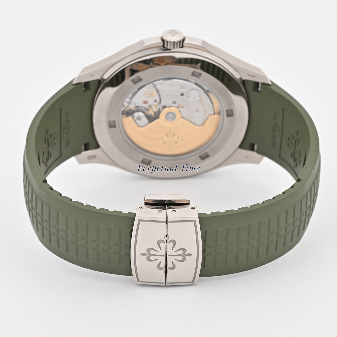 Patek Philippe Aquanaut White Gold 40mm 5168G-010 | Green Dial | Green Rubber Band