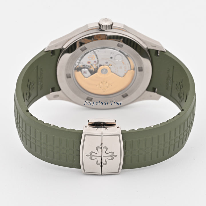 Patek Philippe Aquanaut White Gold 40mm 5168G-010 | Green Dial | Green Rubber Band