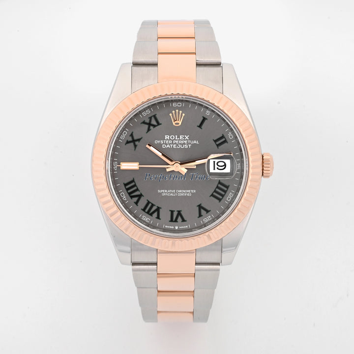 Rolex Datejust 41 Slate Gray Green Roman Dial on Oyster 126331 Card 2022