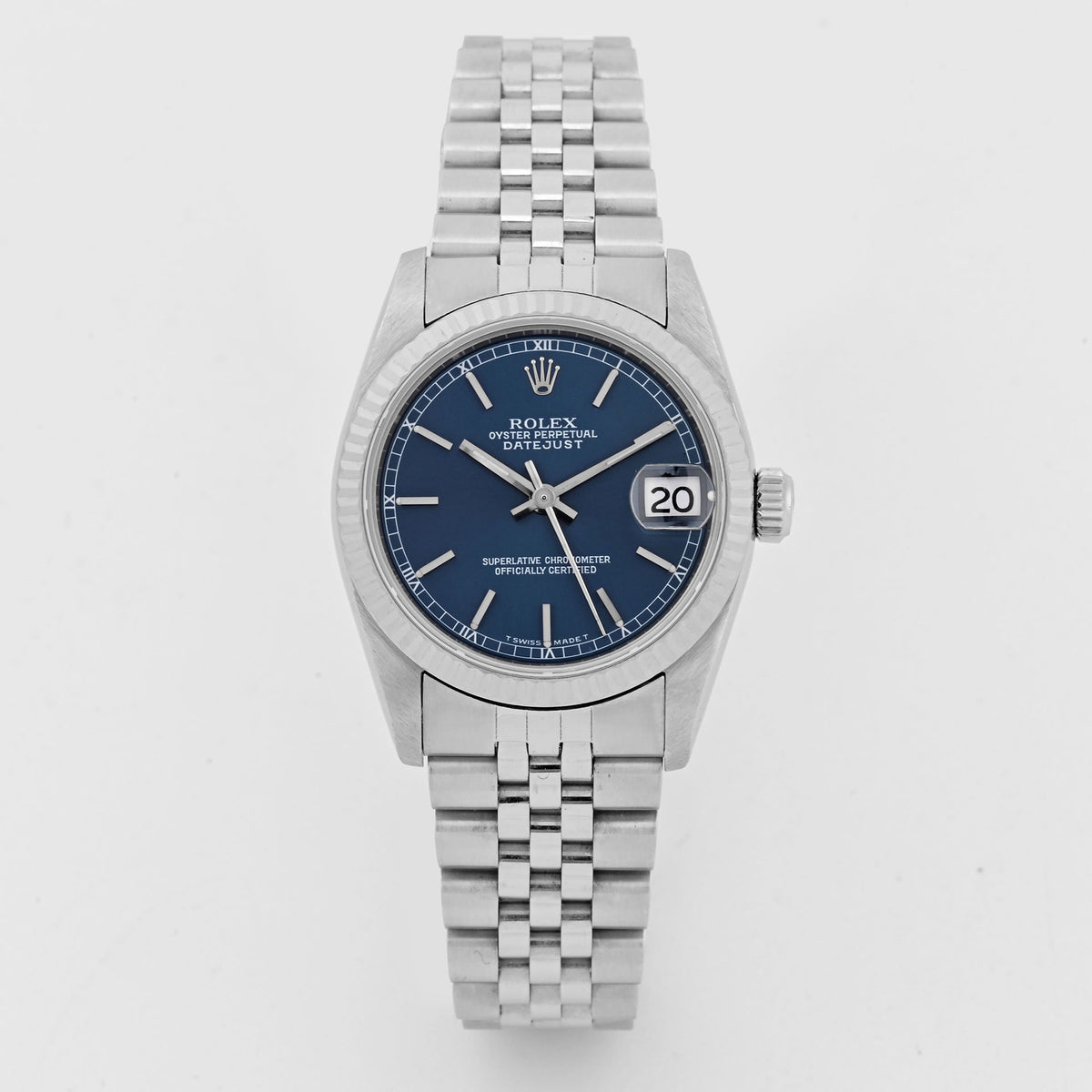 Rolex Datejust 31mm 68274 Blue Stick Dial on Jubilee