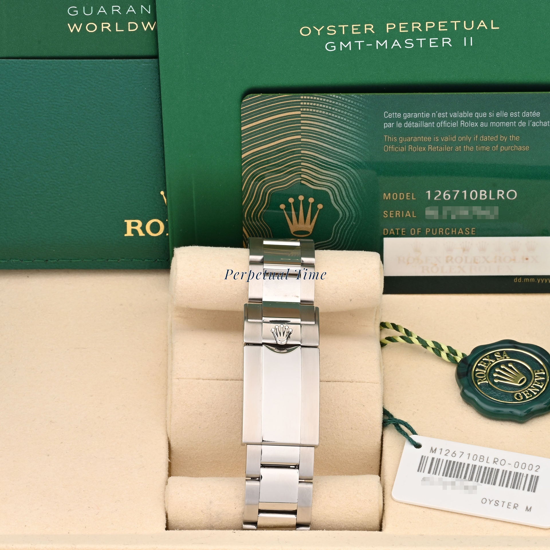 Rolex GMT-Master II Pepsi Black Dial on Oyster band 126710BLRO Card 2021