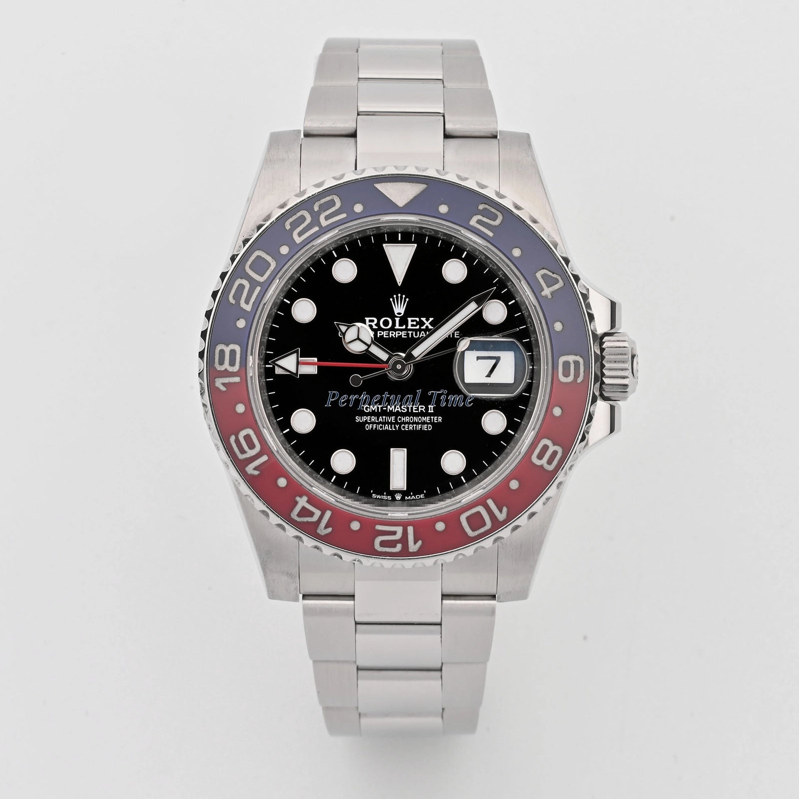 Rolex GMT-Master II Pepsi Black Dial on Oyster 126710BLRO Card 2021