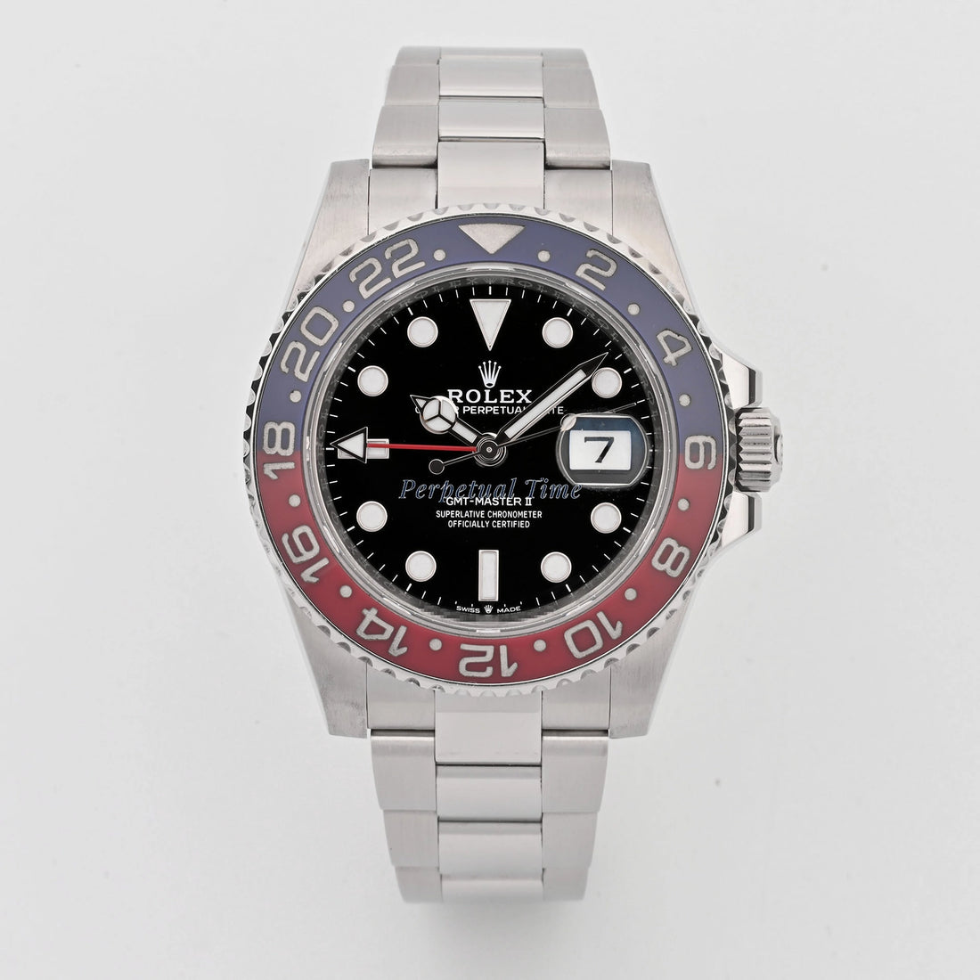 Rolex GMT-Master II Pepsi Black Dial on Oyster 126710BLRO Card 2021