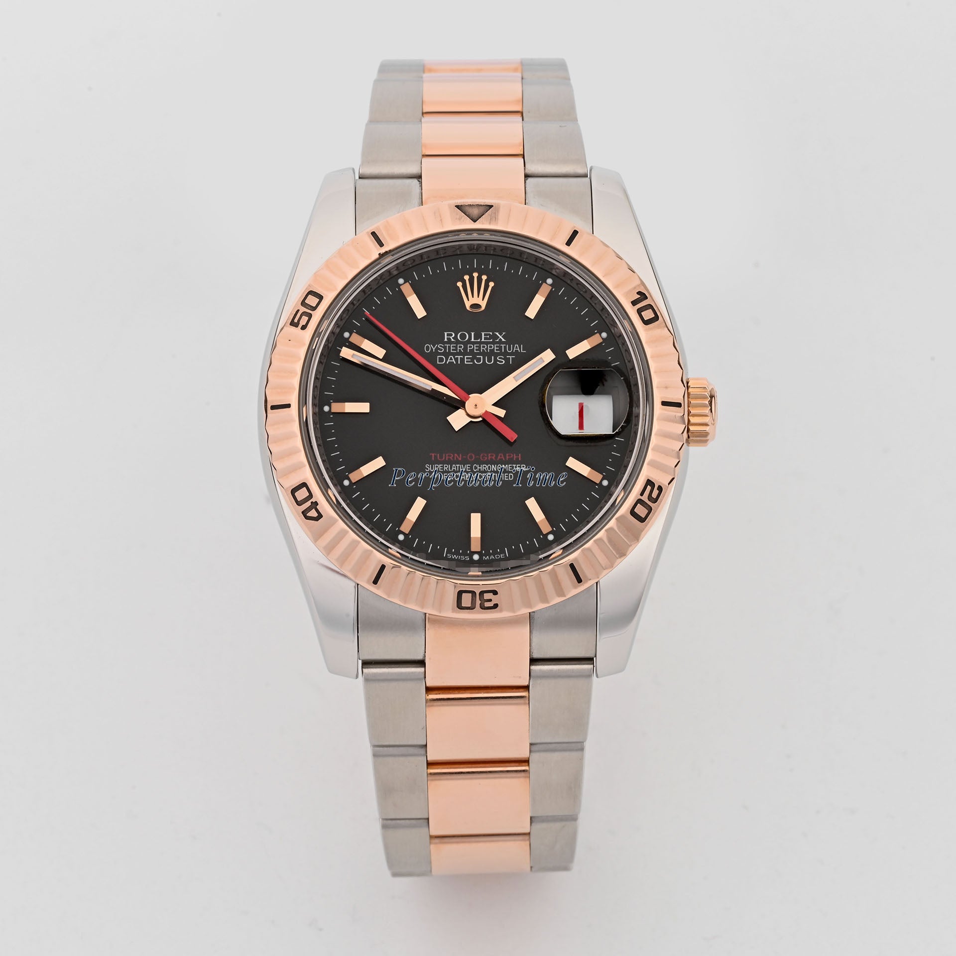 Rolex Datejust 36 Black Stick Dial on Oyster band 116261 Card 2010