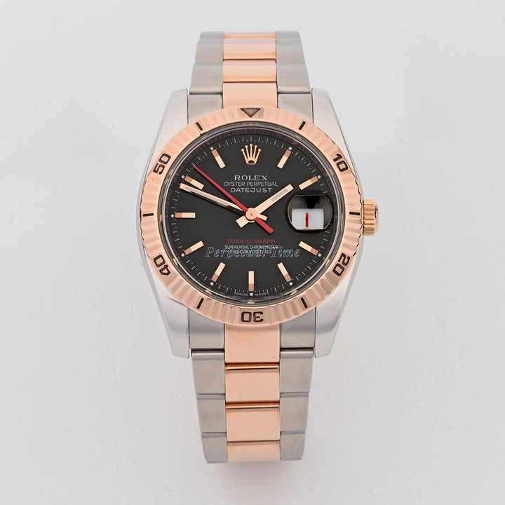 Rolex Datejust 36 Black Stick Dial on Oyster band 116261 Card 2010