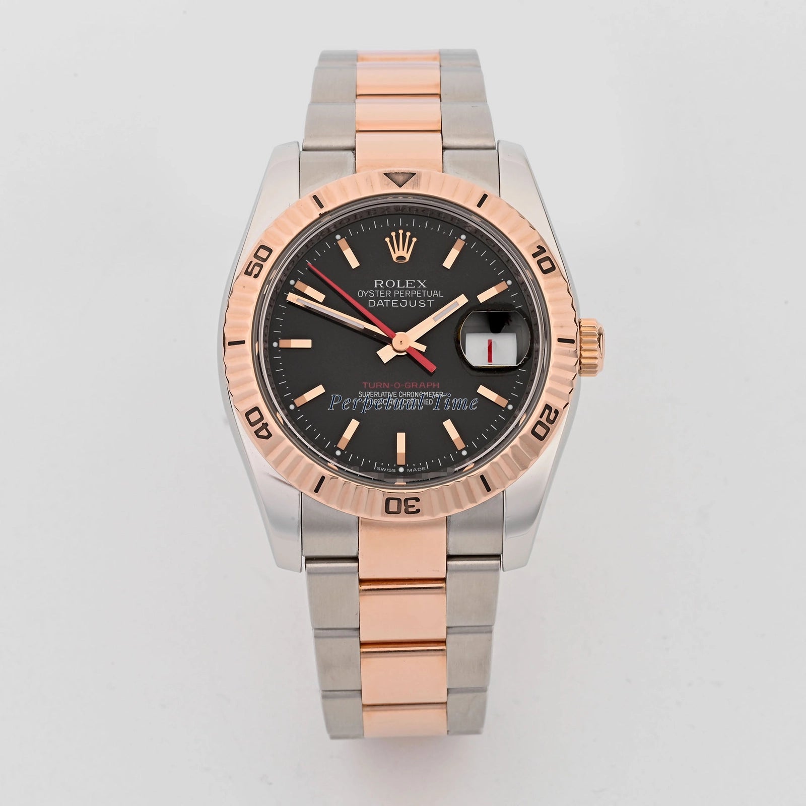 Rolex Datejust 36 Black Stick Dial on Oyster 116261 Card 2010