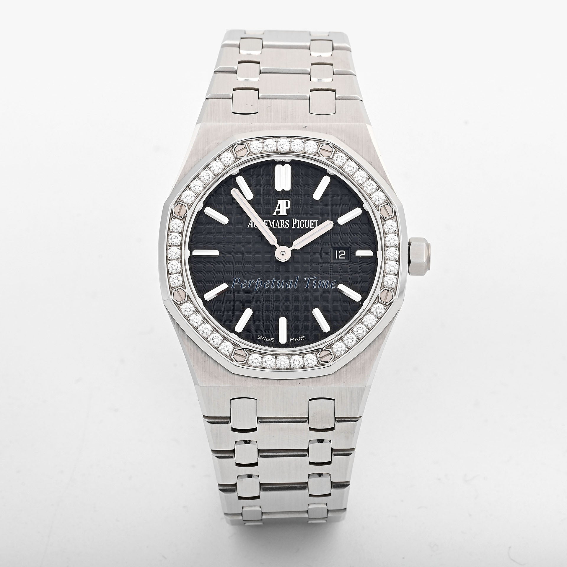 Audemars Piguet Royal Oak 33mm Stainless Steel 67651ST Black Dial Diamond Bezel