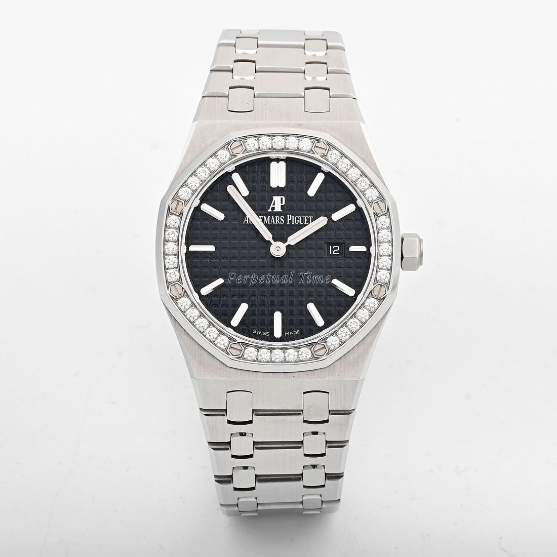 Audemars Piguet Royal Oak 33mm Stainless Steel 67651ST Black Dial Diamond Bezel