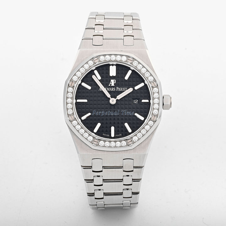 Audemars Piguet Royal Oak 33mm Stainless Steel 67651ST Black Dial Diamond Bezel