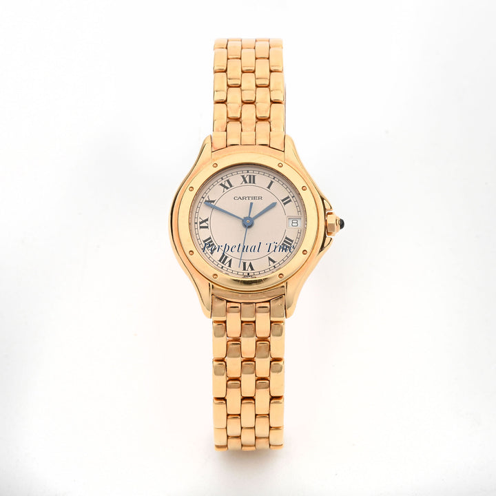 Cartier Cougar Yellow Gold 26mm Silver Roman Dial W25012B9