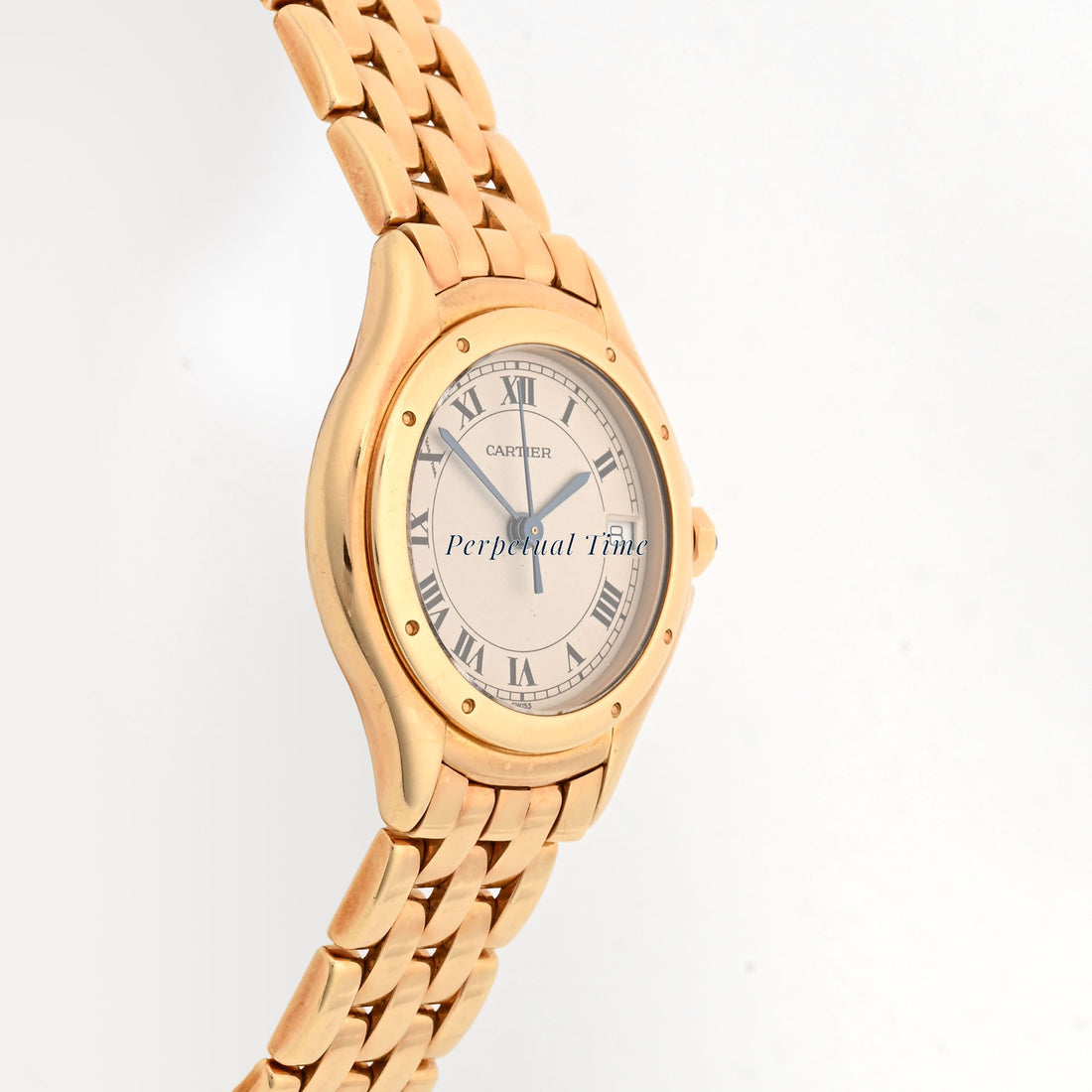 Cartier Cougar Yellow Gold 26mm Silver Roman Dial W25012B9