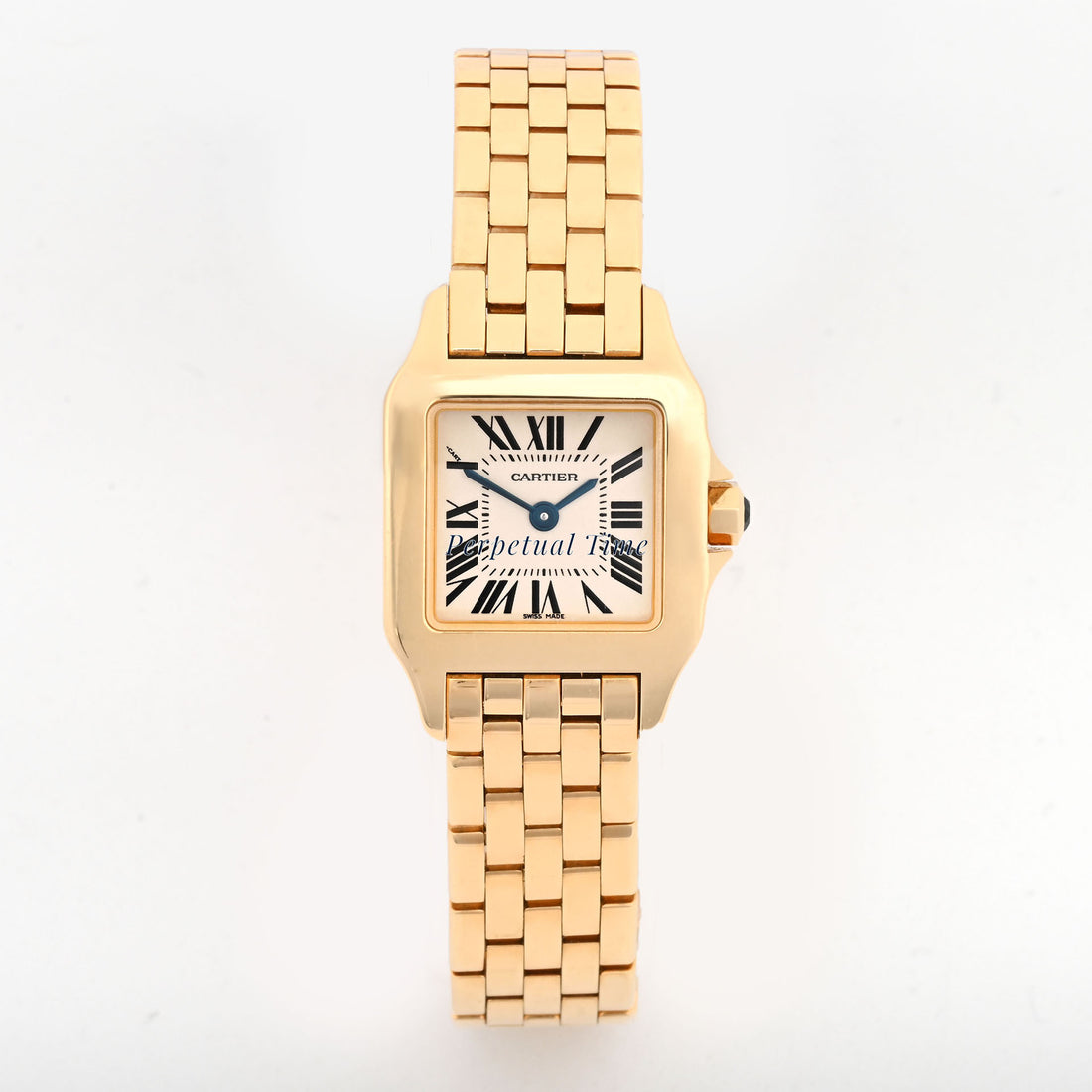 Cartier Santos Demoiselle Small Size 2699 18K Yellow Gold White Roman Dial
