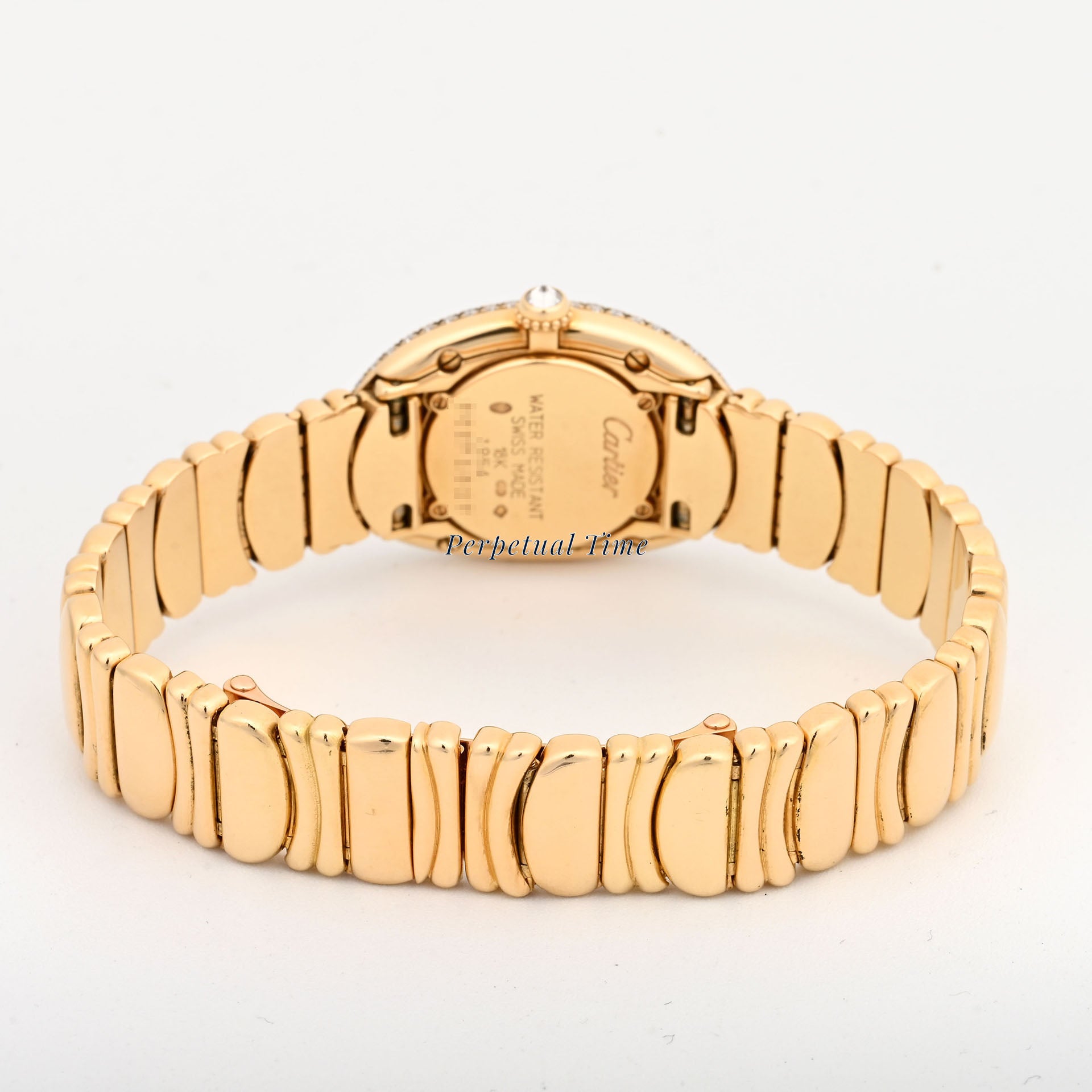Cartier Baignoire 1954 Yellow Gold Silver Roman Diamond Bezel